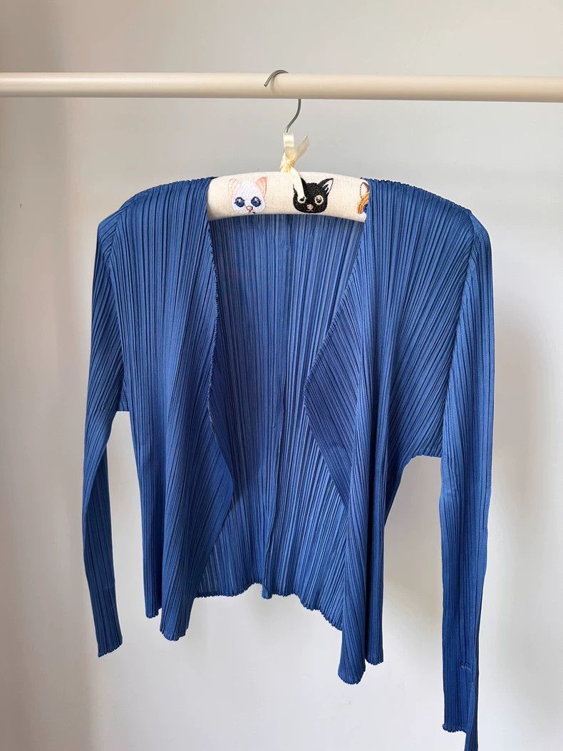 Issey Miyake Issey Miyake size:3 A dark blue pleated cardigan Size XS / US 0-2 / IT 36-38 - 1 Thumbnail