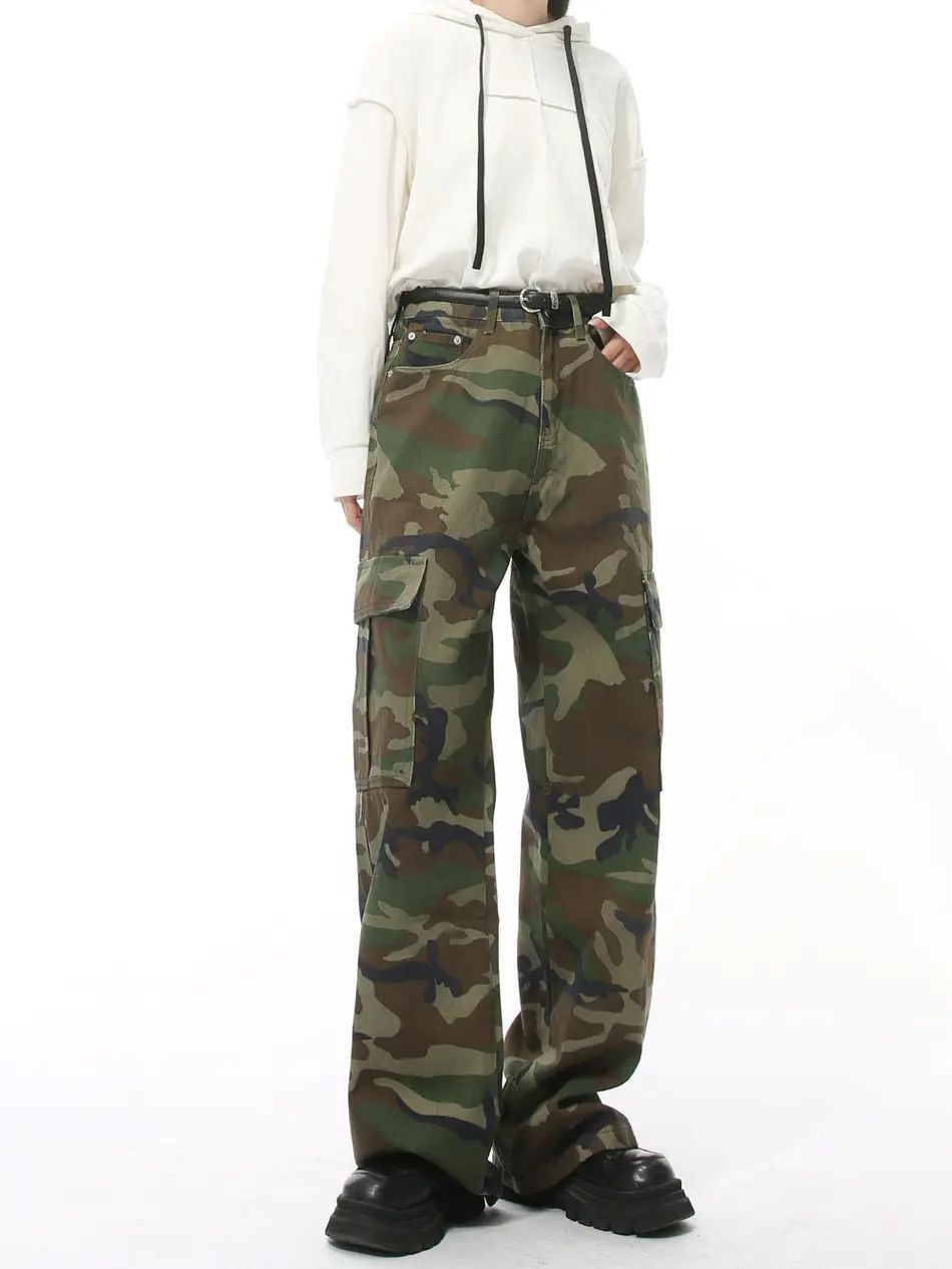 Japanese Brand Retro loose camouflage hip-hop pocket jeans Size US 32 / EU 48 - 4 Thumbnail