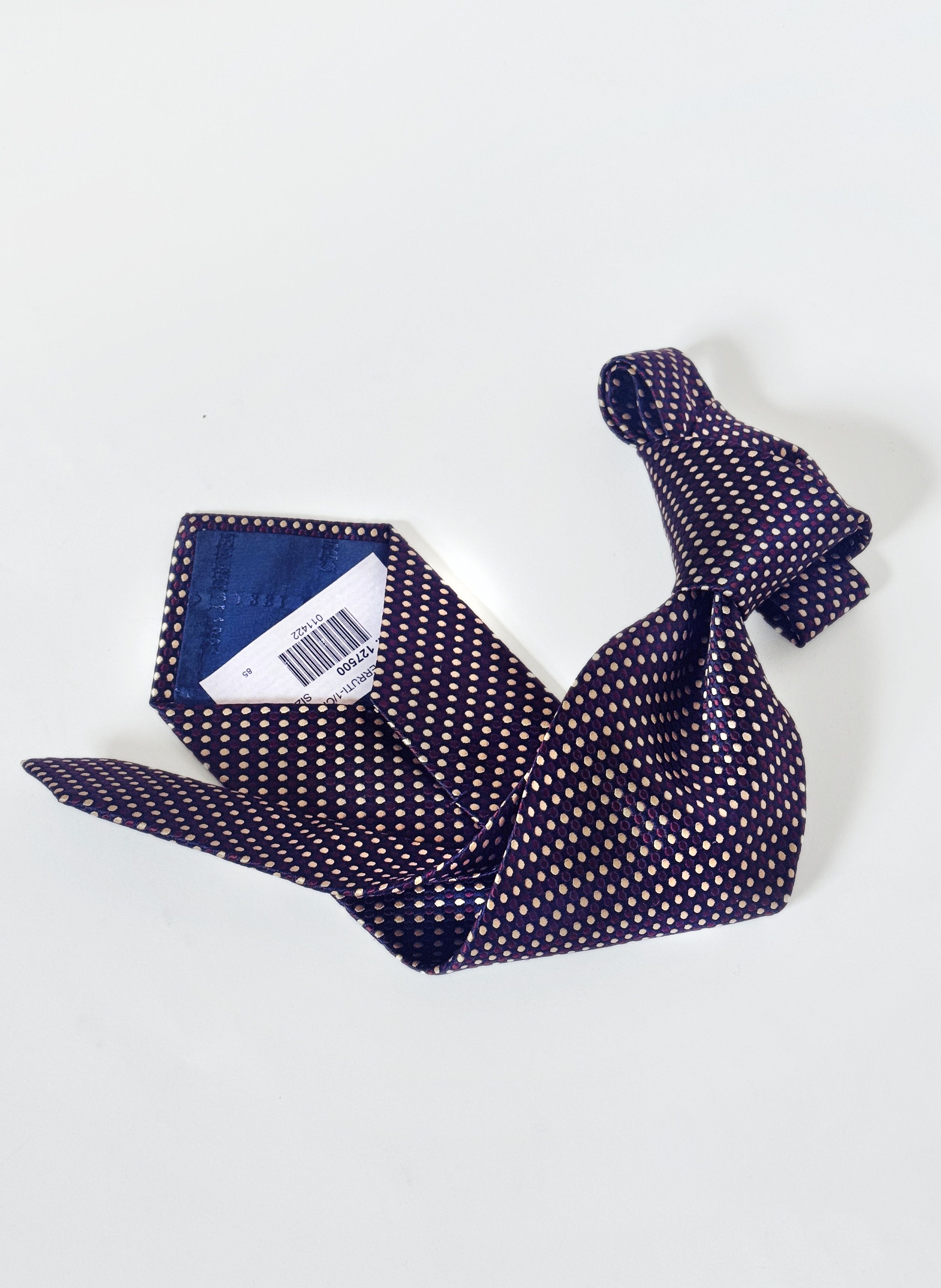 Cerruti 1881 Cerruti 1881 Paris Silk Tie – Navy, Burgundy, Ivory Pattern Size ONE SIZE - 2 Thumbnail