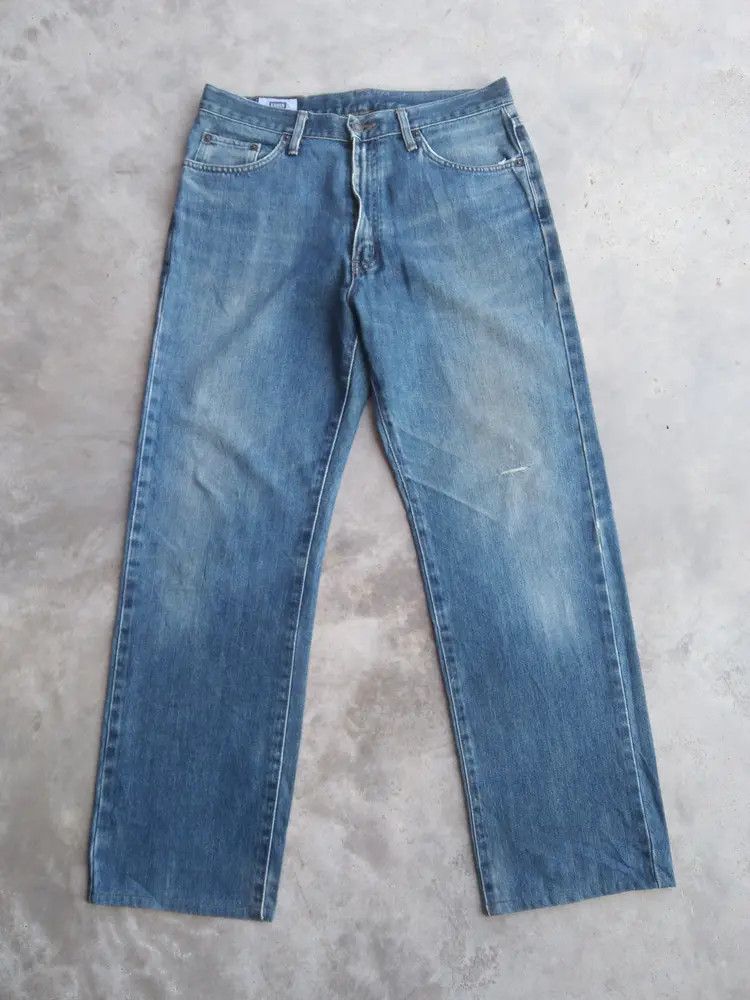 Japanese Brand Vintage Edwin Faded Blue Distressed Jeans 33x30 Size US 33 - 1 Thumbnail