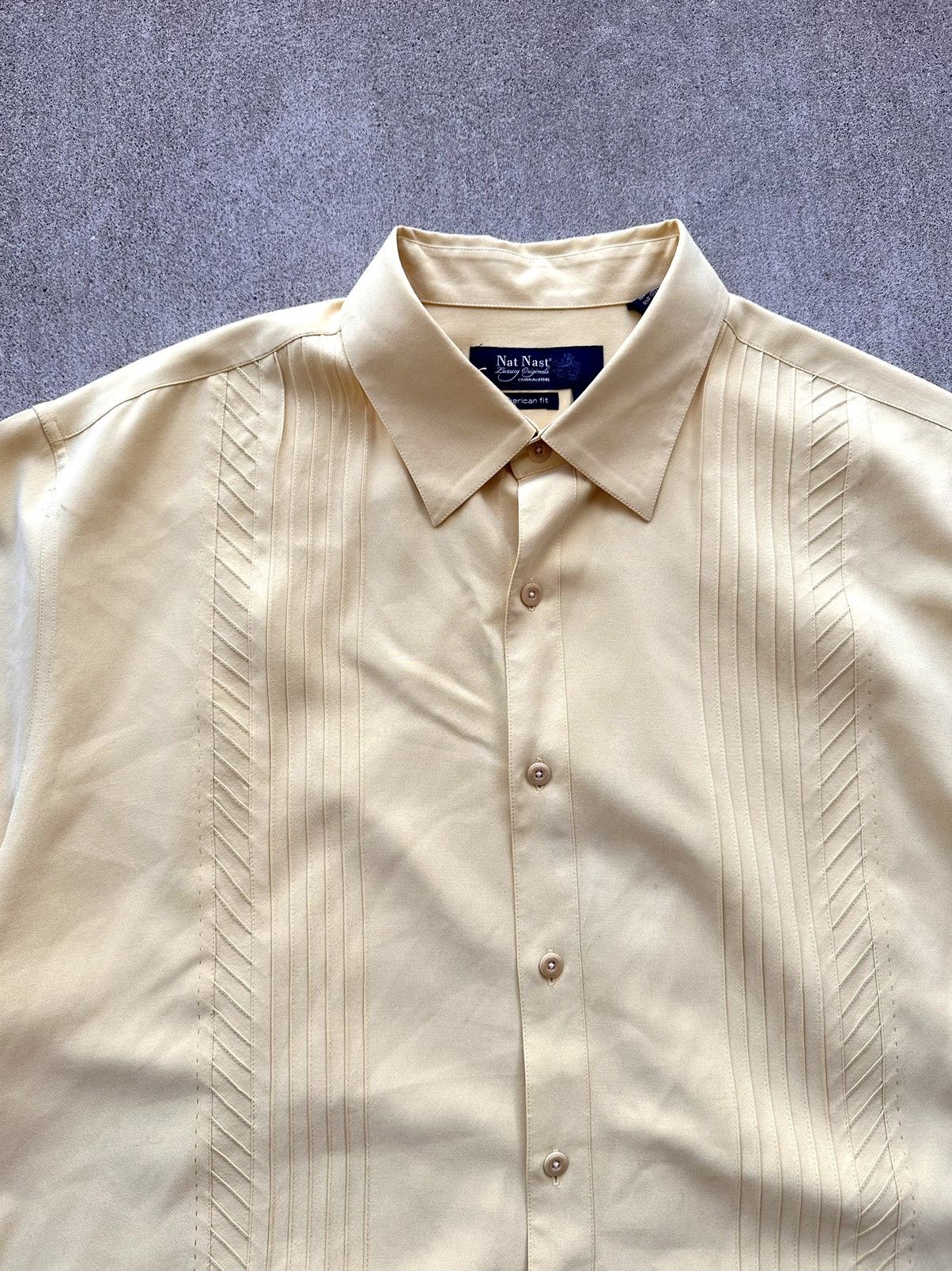 Nat Nast × Vintage NAT Nast Luxury Originals Silk Bowler Shirt Size Xl Yellow Size US XL / EU 56 / 4 - 2 Thumbnail