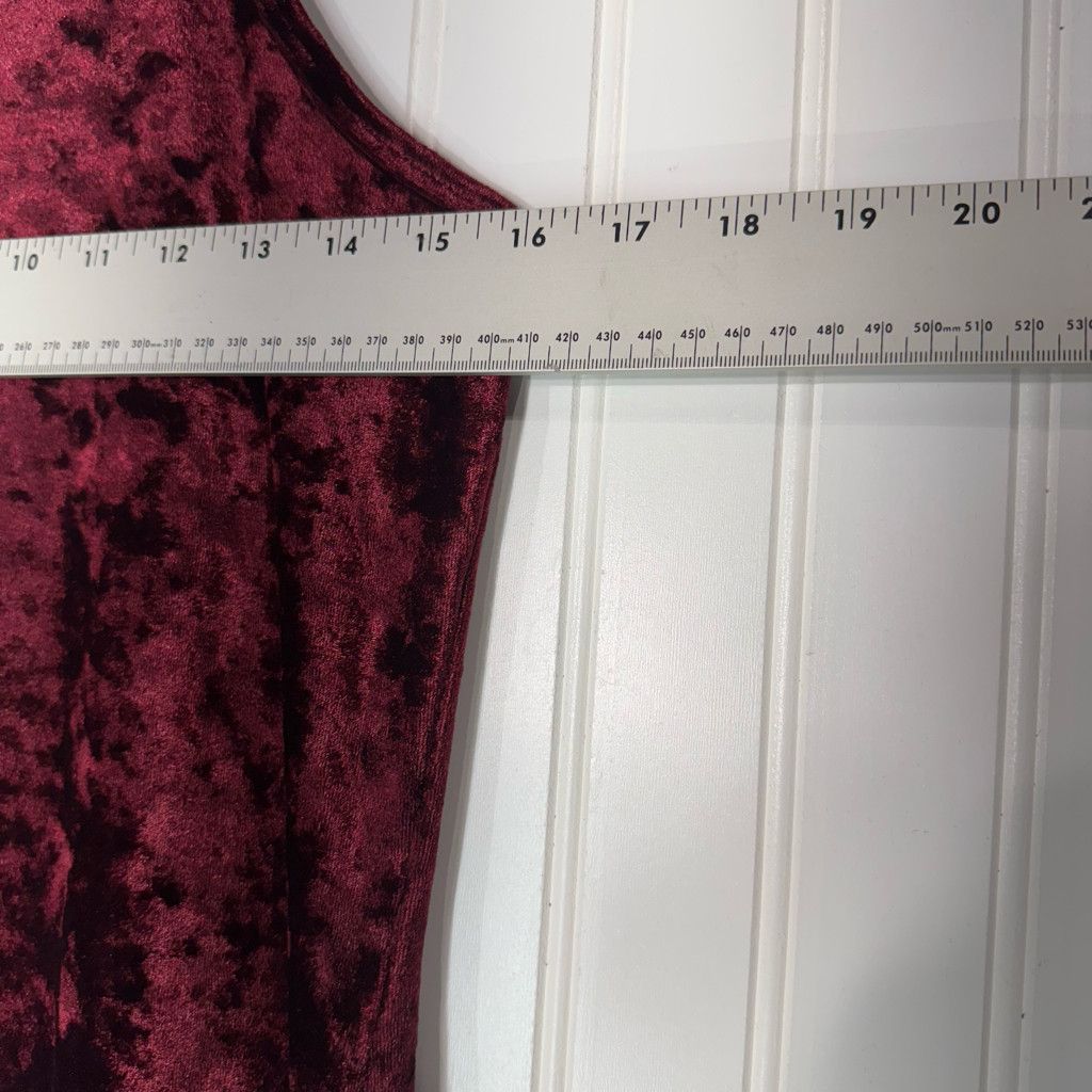 Other VTG Joule Burgundy Crushed Velvet Slip Dress Size L / US 10 / IT 46 - 3 Thumbnail