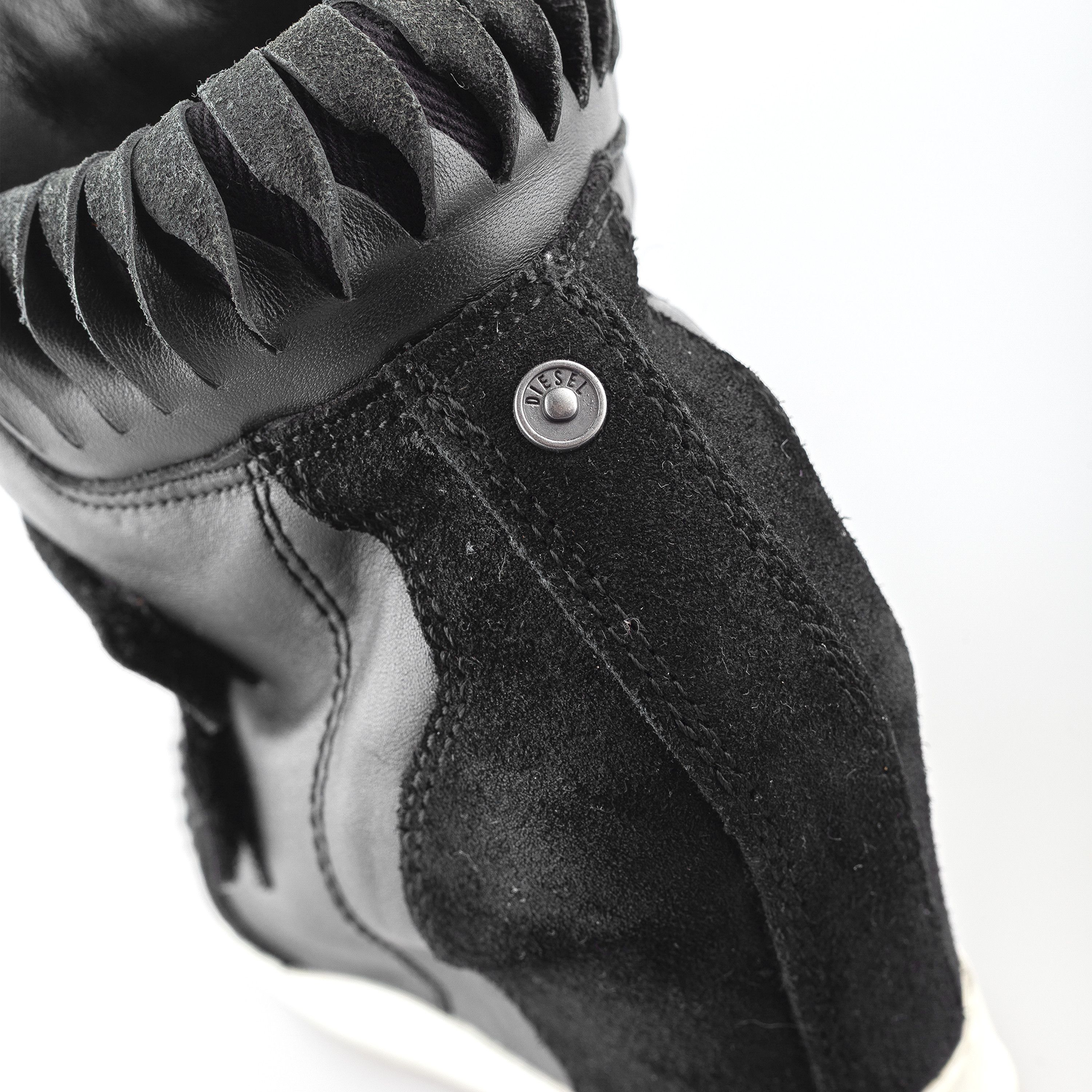 Diesel Diesel Black Leather Vintage Wedge Sneakers (37 EU) Size US 6 / IT 36 - 7 Thumbnail
