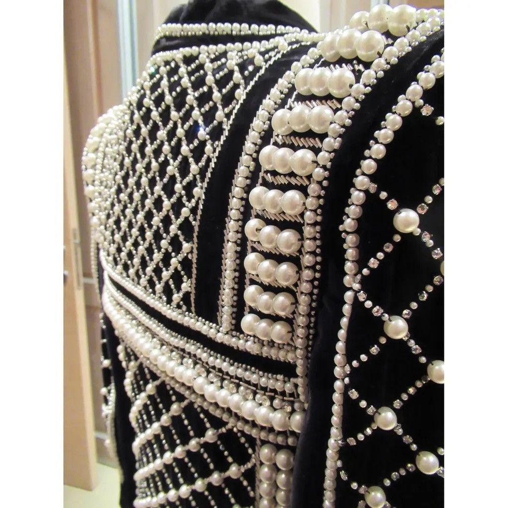 Balmain Balmain Velvet Pearl Blazer Extremely Rare Size M / US 6-8 / IT 42-44 - 8 Thumbnail