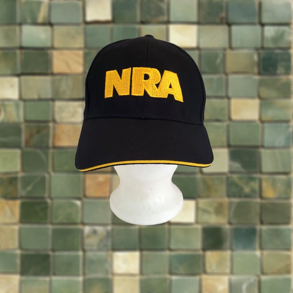 Vintage NRA Hunting Baseball Cap Adjustable Black Yellow Script USA Flag Outdoor Mens Size ONE SIZE - 1 Thumbnail