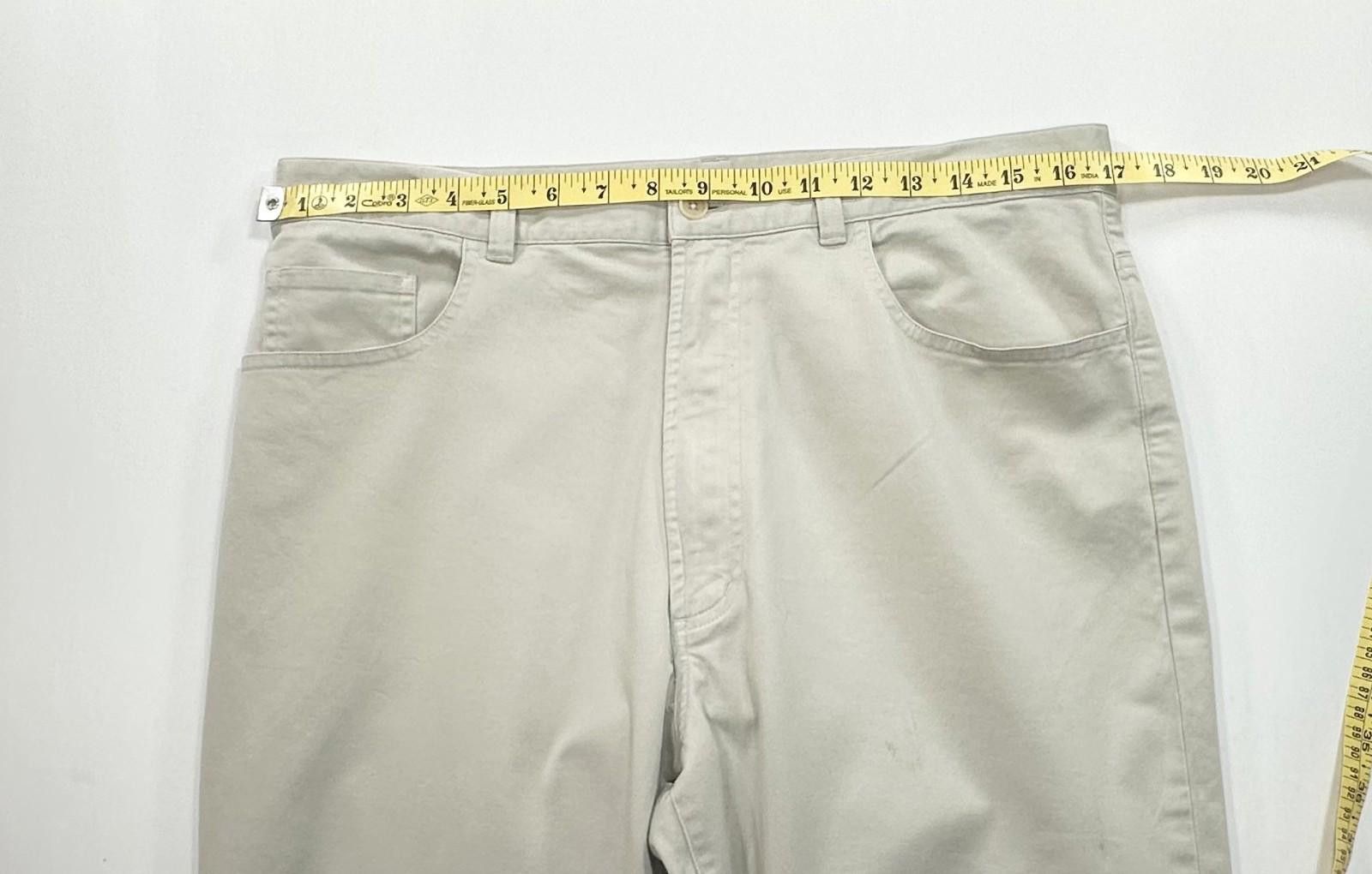 DKNY DKNY Straight Leg Flat Front Chinos Beige Mens 34/30 Size US 34 / EU 50 - 4 Thumbnail