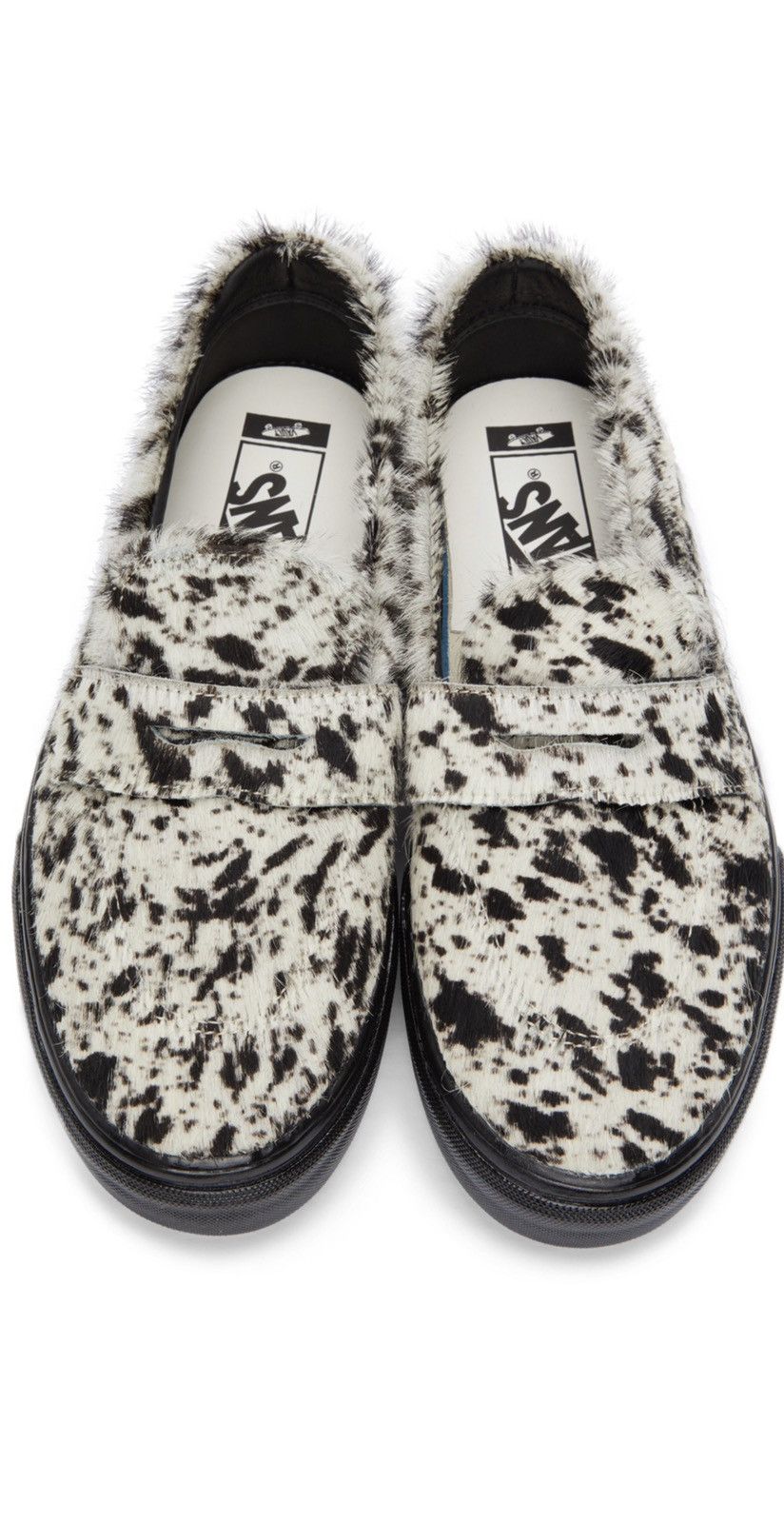 Vans Off-White & Brown Faux Pony Style 53 LX Loafers