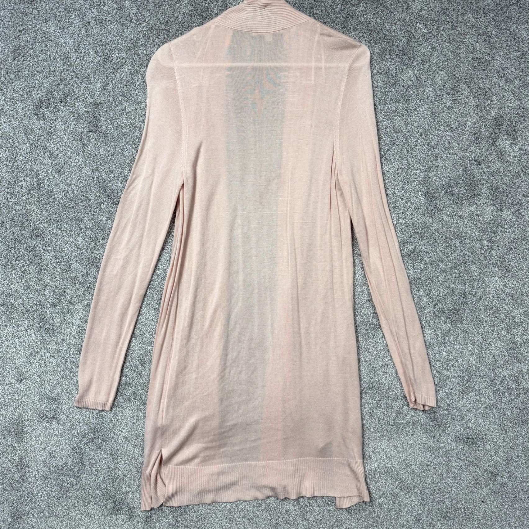 Vintage Cyrus Cardigan Sweater Womens L Peach Longline Open Front Lightweight Knit Size L / US 10 / IT 46 - 7 Thumbnail