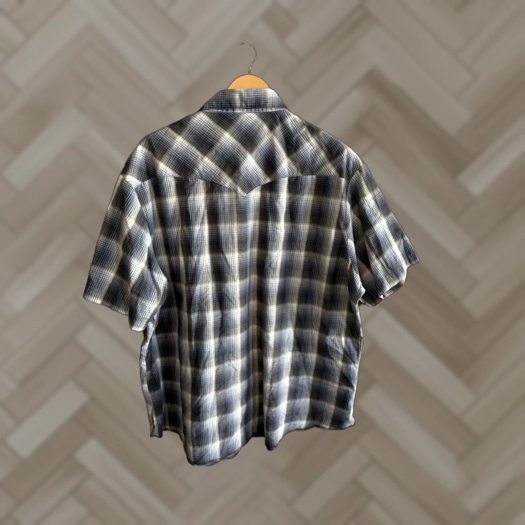 Wrangler VINTAGE Wrangler Western Mens Blue Plaid Short Sleeve Snap Up Shirt 2XL Blue Western Mens Snap Up Shirt 2XL Size US XXL / EU 58 / 5 - 1 Thumbnail