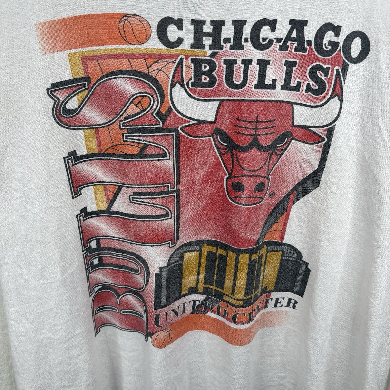 NBA Vintage 90’s NBA Bulls United Center Tee Shirt Size XL Size US XL / EU 56 / 4 - 2 Thumbnail