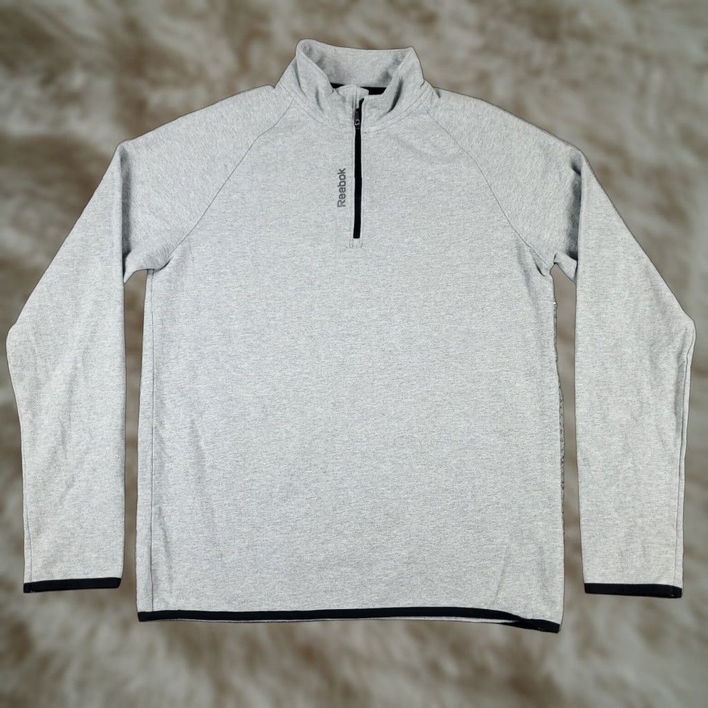 Reebok Reebok Mens Medium Gray 1/4 Zip Casual Pullover Sweatshirt Size US M / EU 48-50 / 2 - 1 Thumbnail