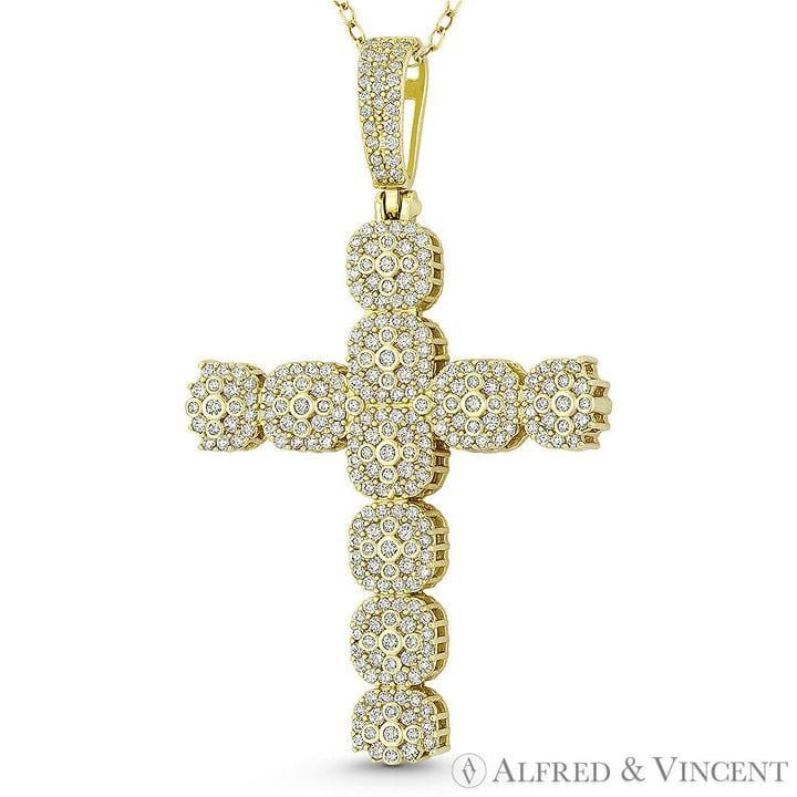 Other Multi-Cluster Cross CZ Pave Pendant in .925 Sterling Silver Size ONE SIZE - 1 Preview