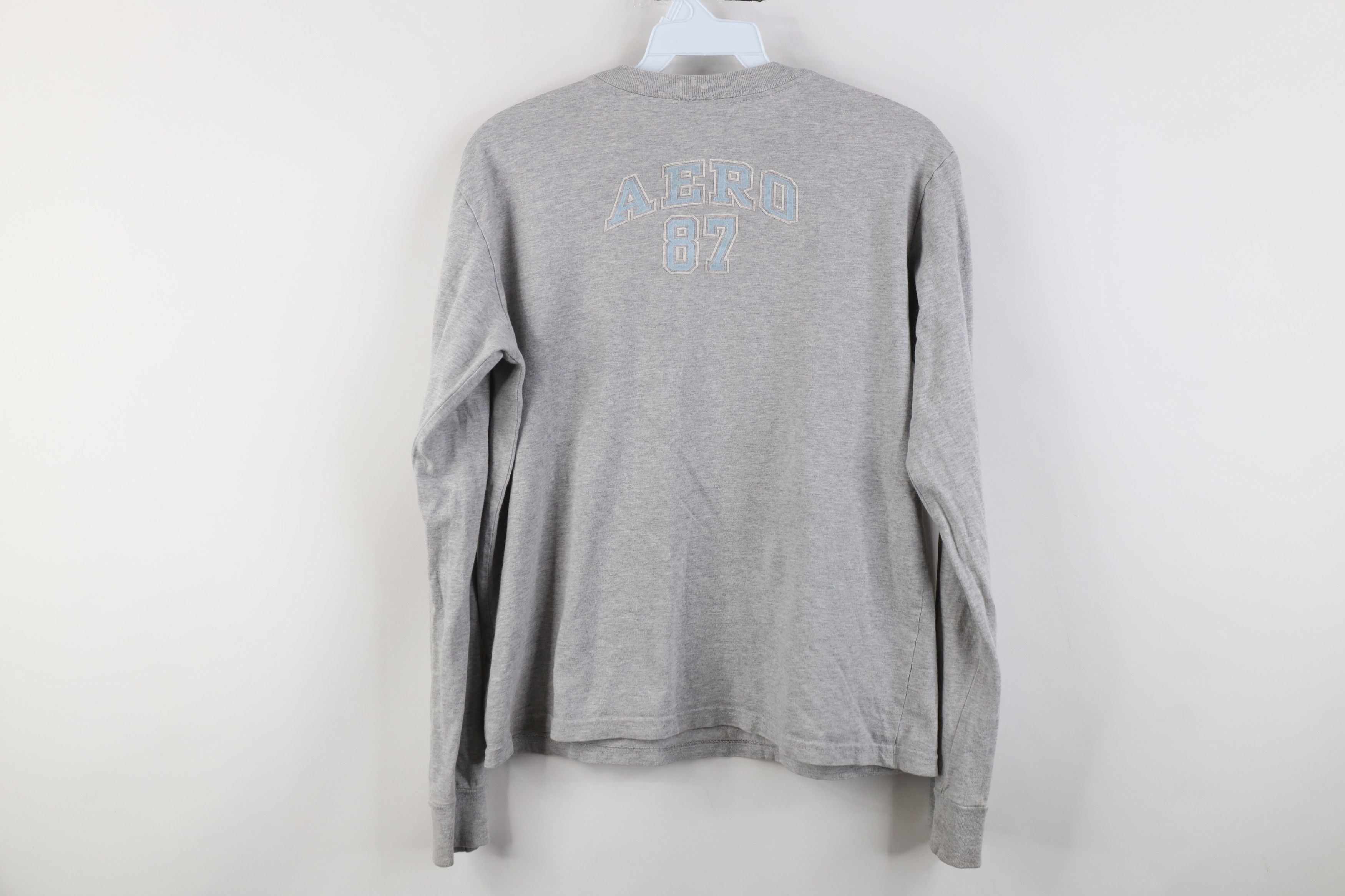 Aeropostale Vintage 90s Y2K Aeropostale Spell Long Sleeve T-Shirt Gray Size M / US 6-8 / IT 42-44 - 12 Thumbnail