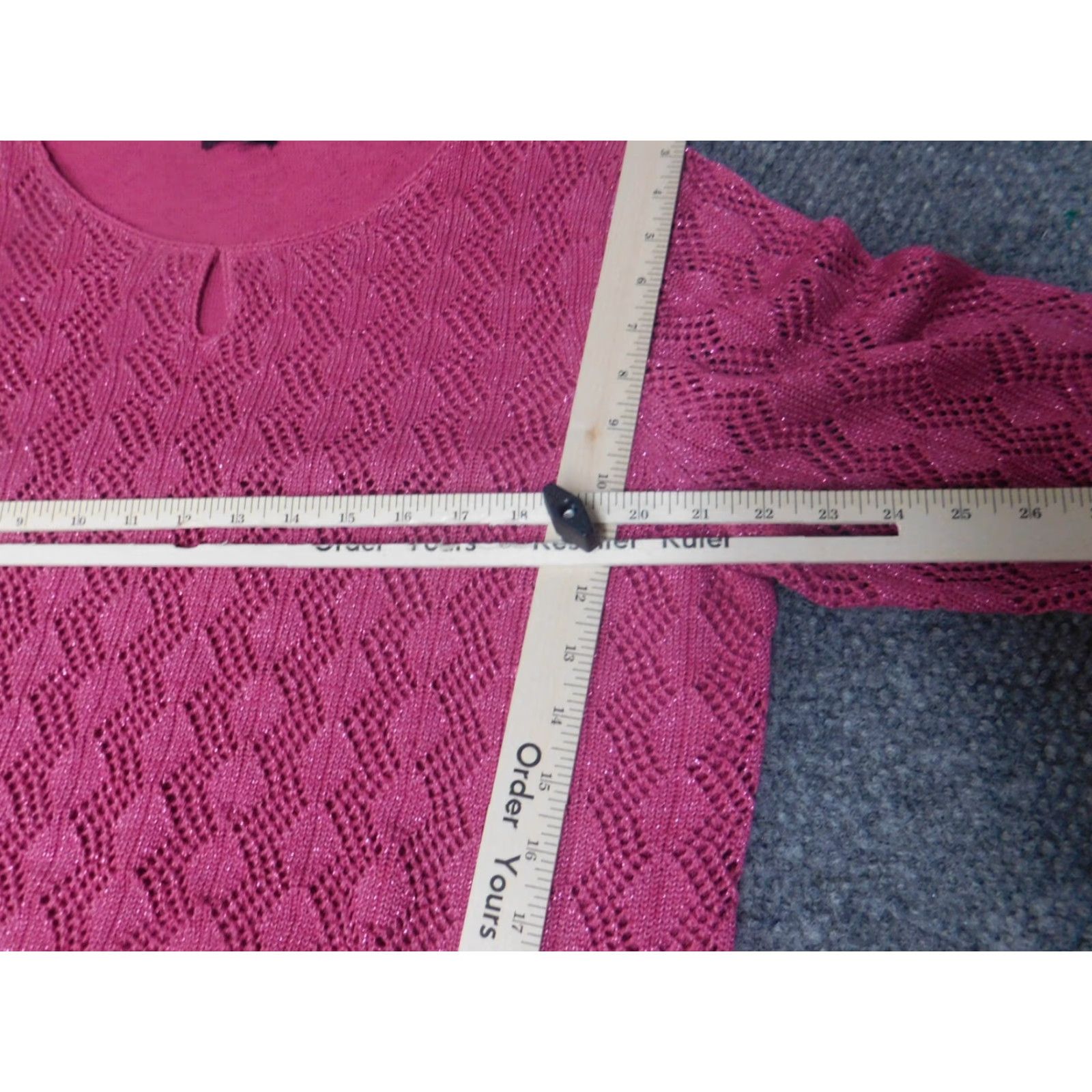 Vintage RQT Womens Sweater 2XL Pink Mock Neck Long Sleeve Knit Open Chest Embroidered Pullover Designer Winter Regular Size XXL / US 16-18 / IT 52-54 - 5 Thumbnail