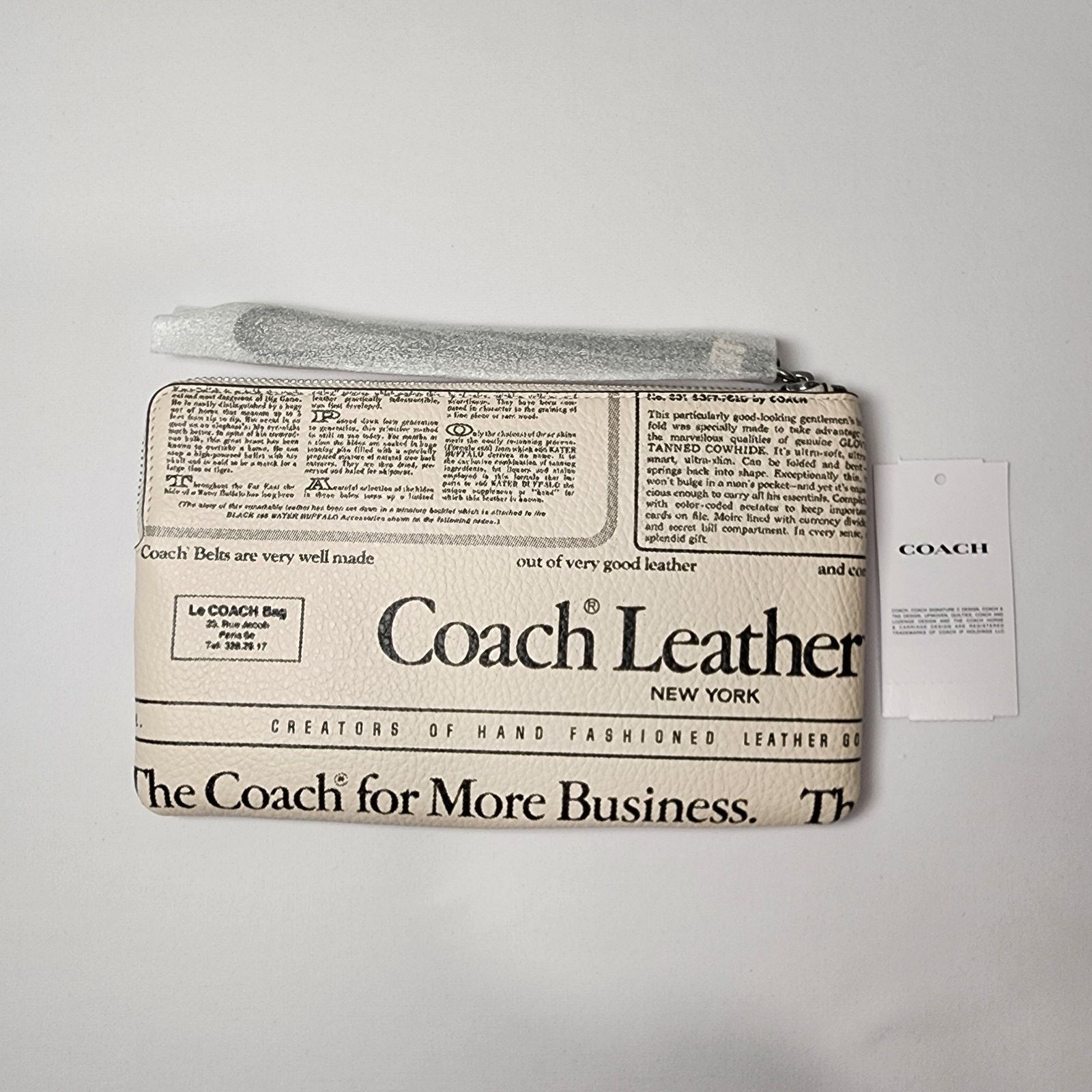 Coach NWT COACH CDE80 Large Corner Zip Wristlet Newspaper Print v3 Size ONE SIZE - 2 Thumbnail