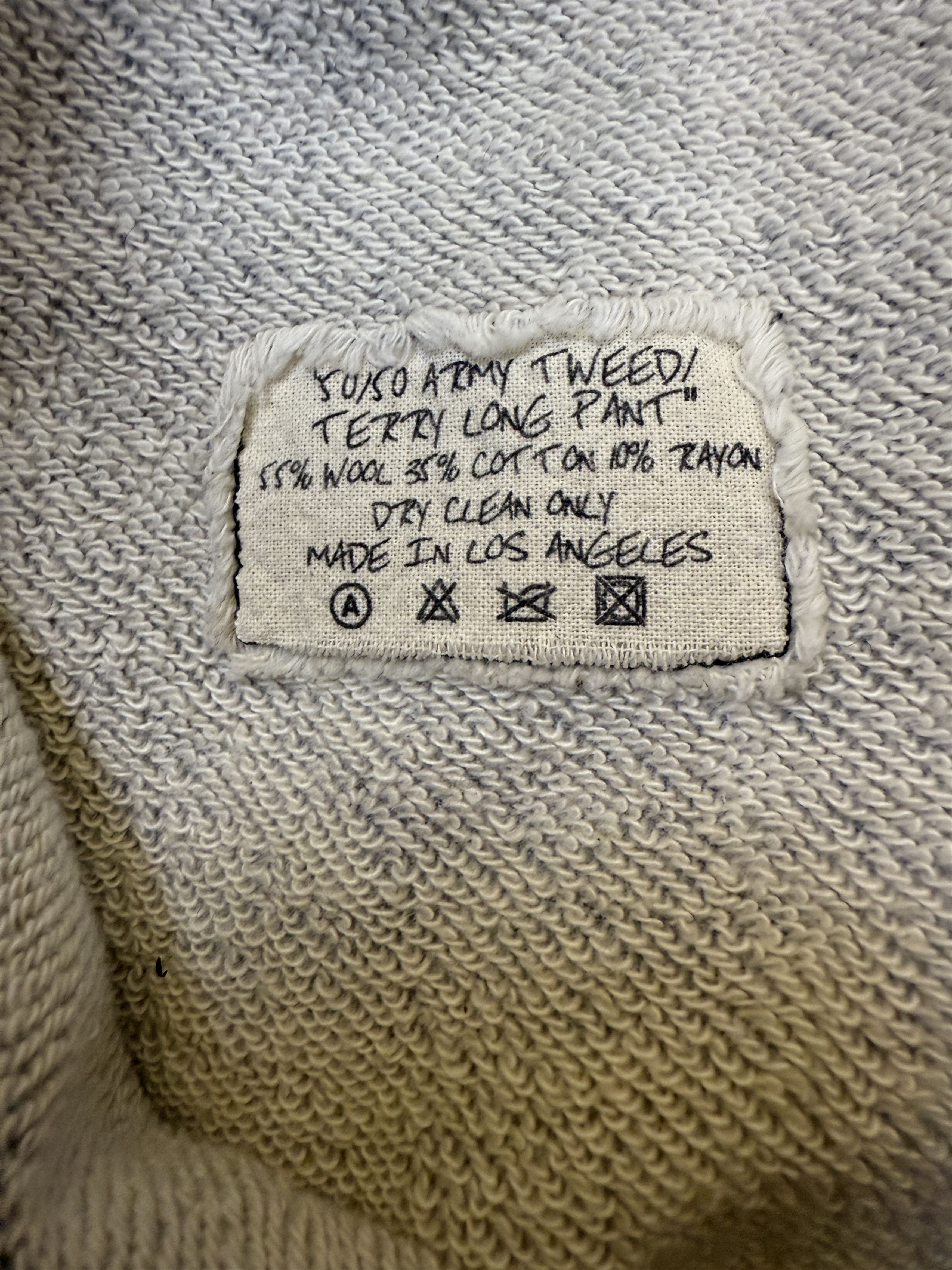 Greg Lauren $1.4k Greg Lauren 50/50 Army Tweed / Terry Long Pant Size US 34 / EU 50 - 4 Thumbnail
