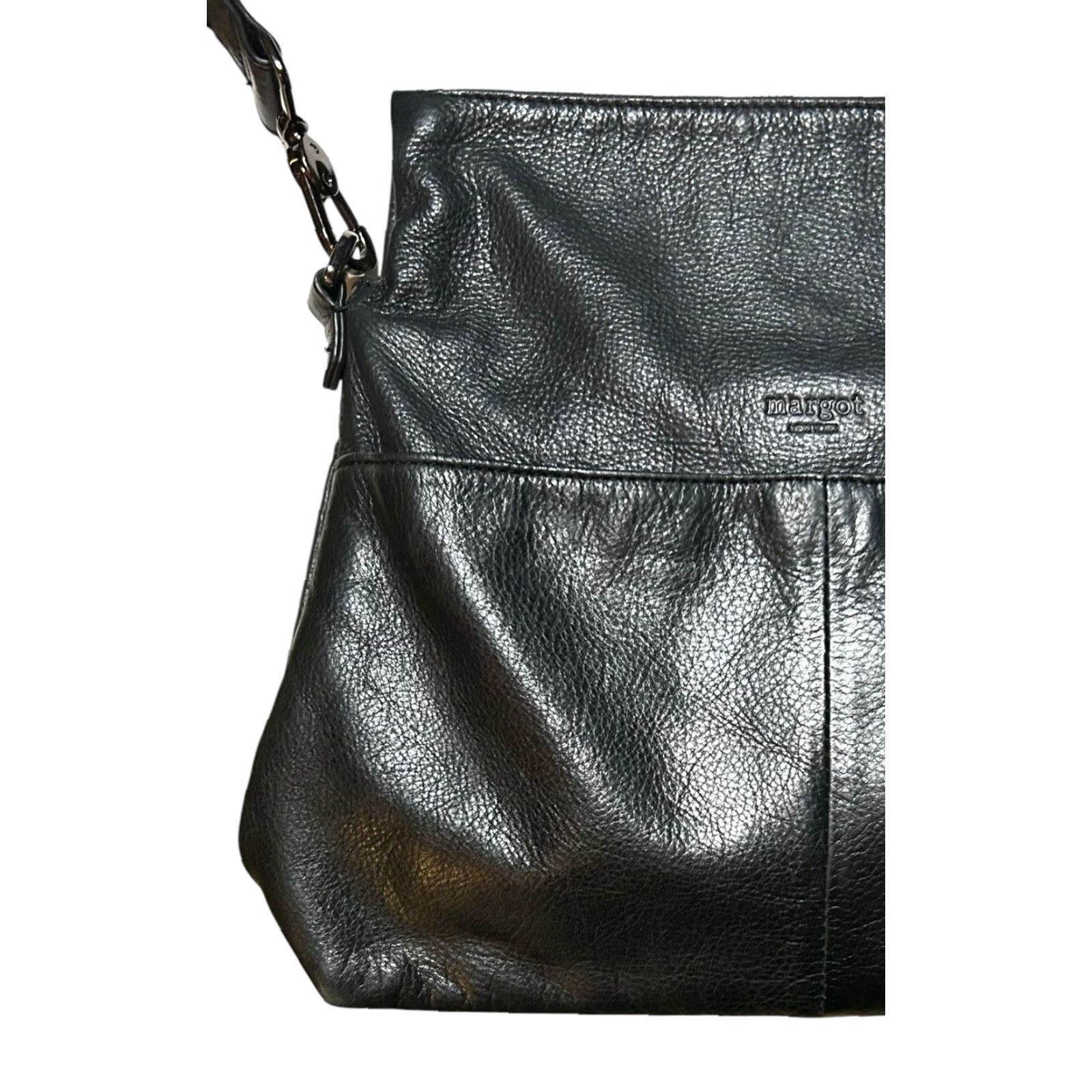 Vintage Margot New York HandBag Crossbody Purse Black Leather Women’s Shoulder Bag Crossbody Strap Adjustable Bag Charm Size ONE SIZE - 4 Thumbnail