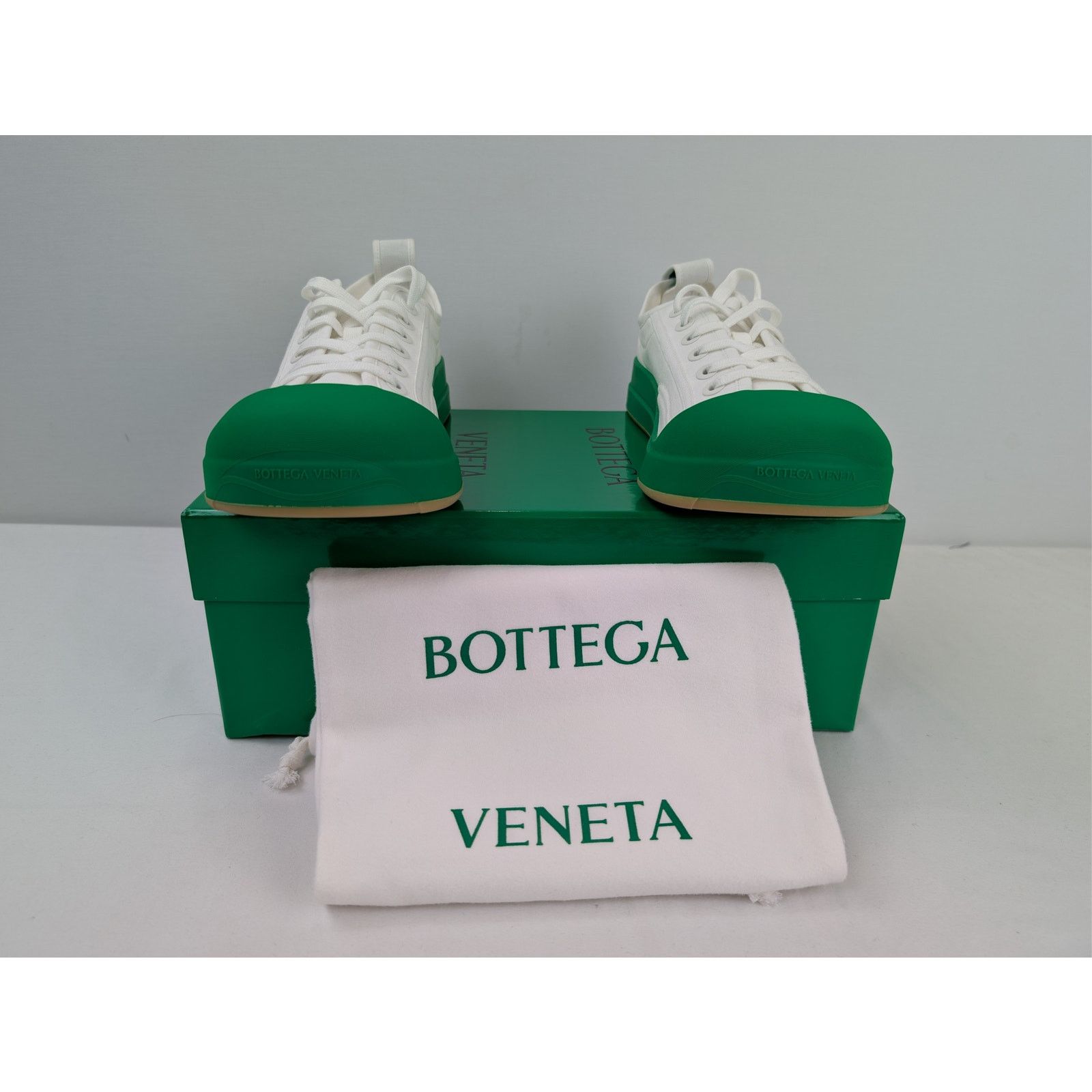 Bottega Veneta o1rshd1 Canvas Vulcan Low top Sneaker Optic White/Parakeet Size US 8 / EU 41 - 16 Thumbnail