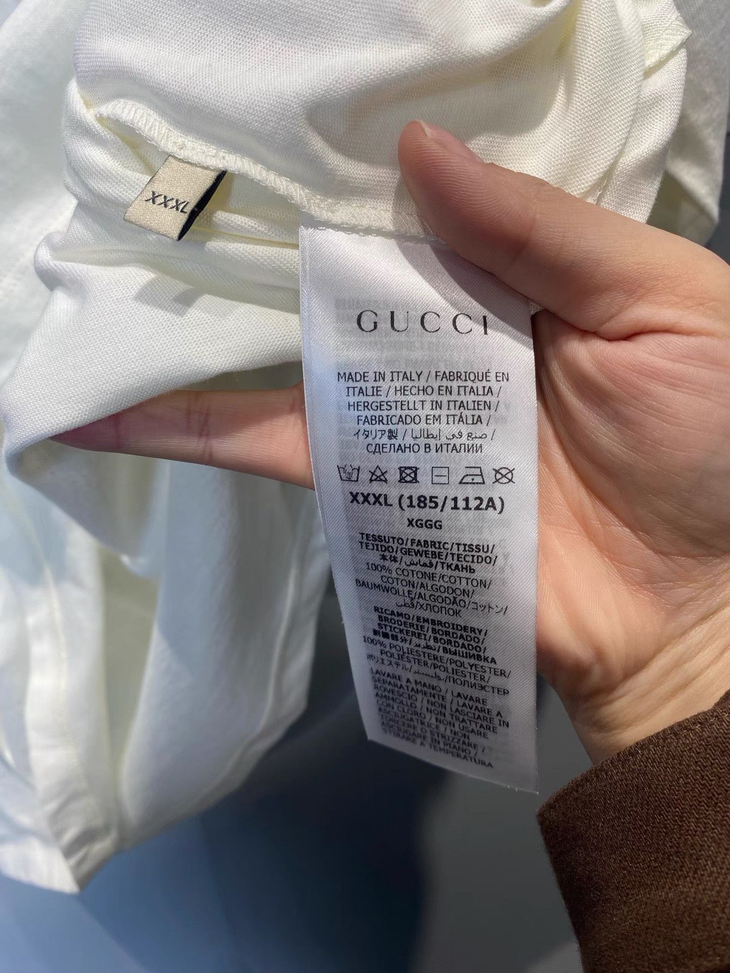 Gucci Gucci White T-shirt With Embroidered GG Logo K36 Size US XXL / EU 58 / 5 - 5 Thumbnail