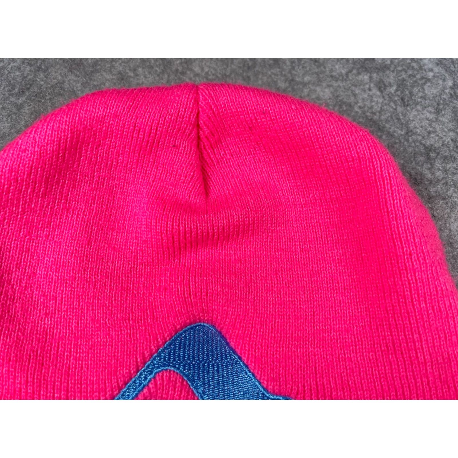Vintage Beanie Toque Adult One Size Neon Pink Knit Acrylic Ski High Visibility Size ONE SIZE - 3 Thumbnail