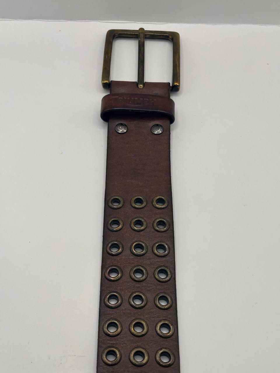 Vintage Triumph Genuine Leather Triple Grommet Biker Belt Size ONE SIZE - 7 Thumbnail