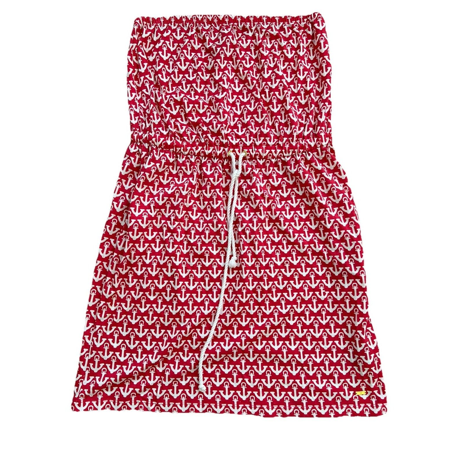 Tommy Hilfiger TOMMY HILFIGER Anchor Print Dress Red Size M A000883 Size M / US 6-8 / IT 42-44 - 1 Thumbnail