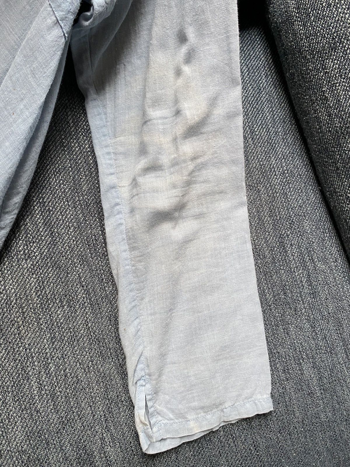 Issey Miyake Plantation Light Blue Pintuck Mandarin Collar Shirt Size ONE SIZE - 15 Thumbnail