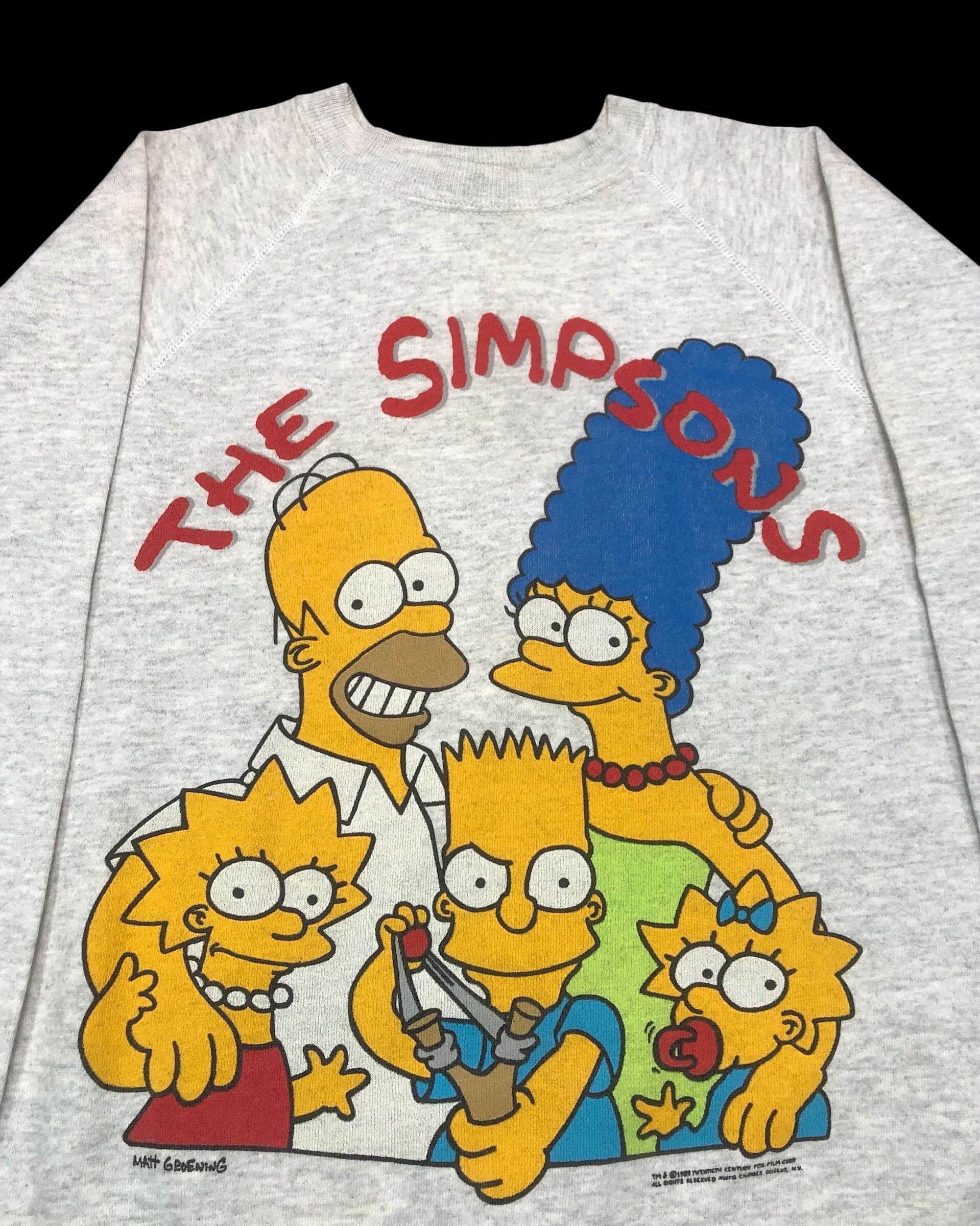 Vintage Late 80s The Simpsons 'Family' Graphic Sweatshirts Size US M / EU 48-50 / 2 - 2 Thumbnail