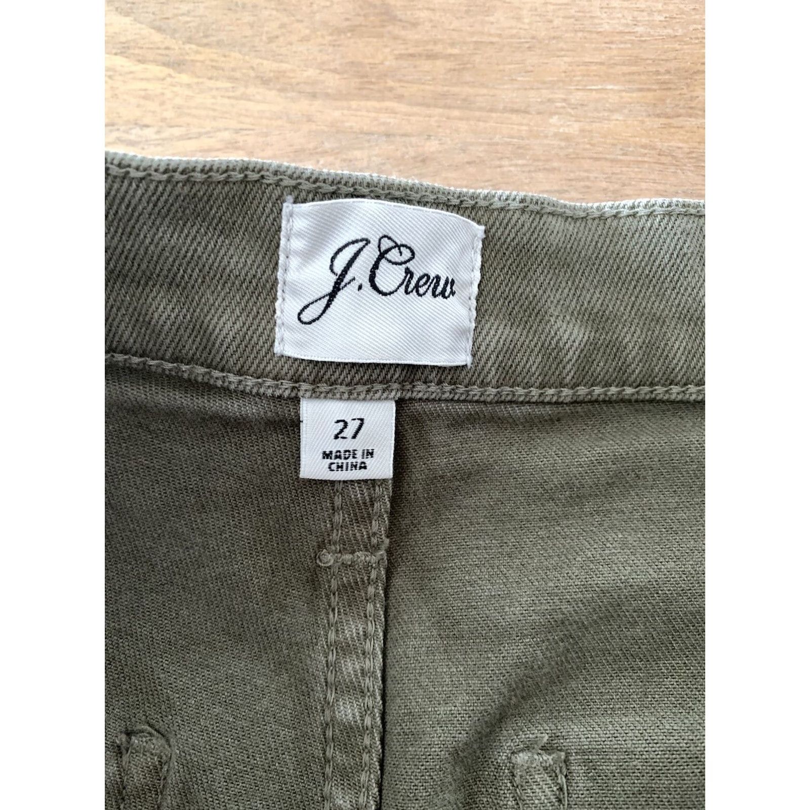 J.Crew J.CREW Jeans Women's 5-Pocket Denim Straight Leg Crop High Rise Green 27x25 Inseam 25 Jeans Pants High Rise Green Denim" Size 27" / US 4 / IT 40 - 3 Thumbnail
