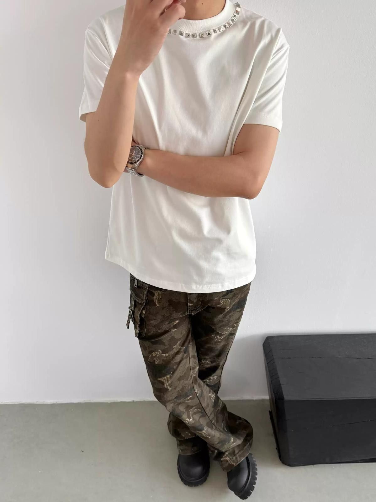 Other Studded Crew Neck T-Shirt Size US M / EU 48-50 / 2 - 4 Thumbnail