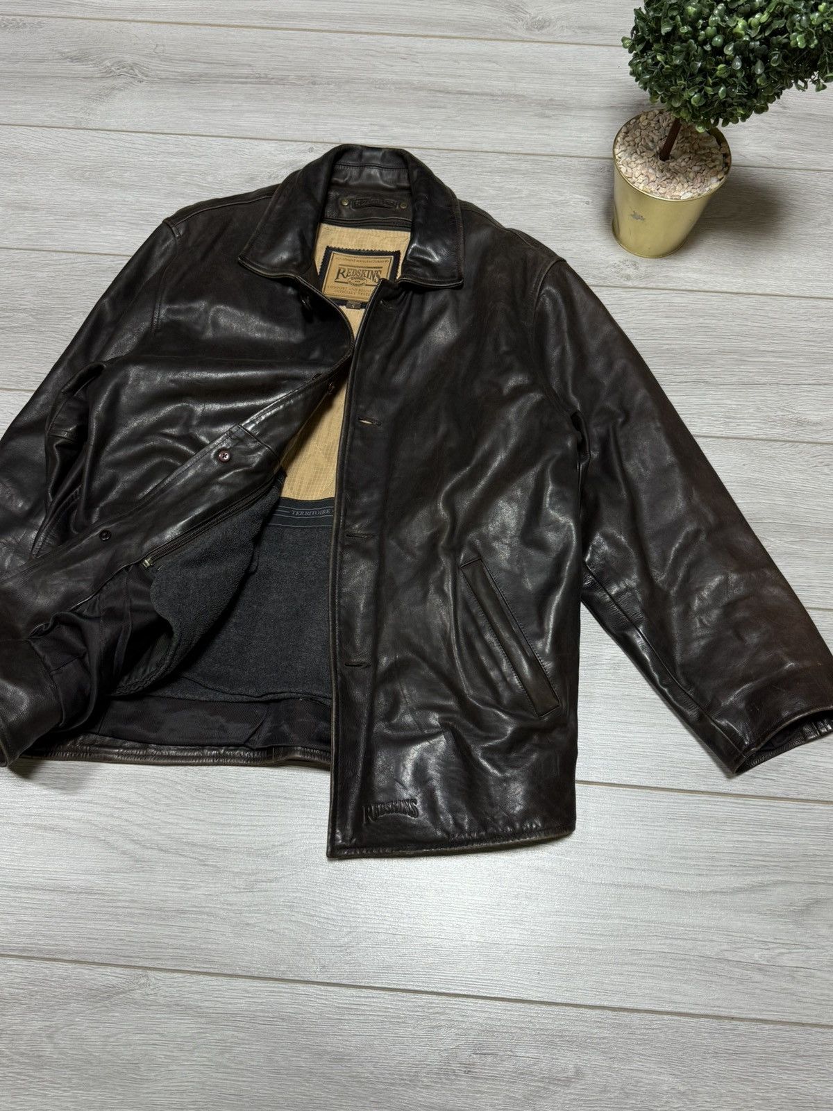 Other Redskins leather buttons up leather jacket coat insulated Size US S / EU 44-46 / 1 - 1 Thumbnail
