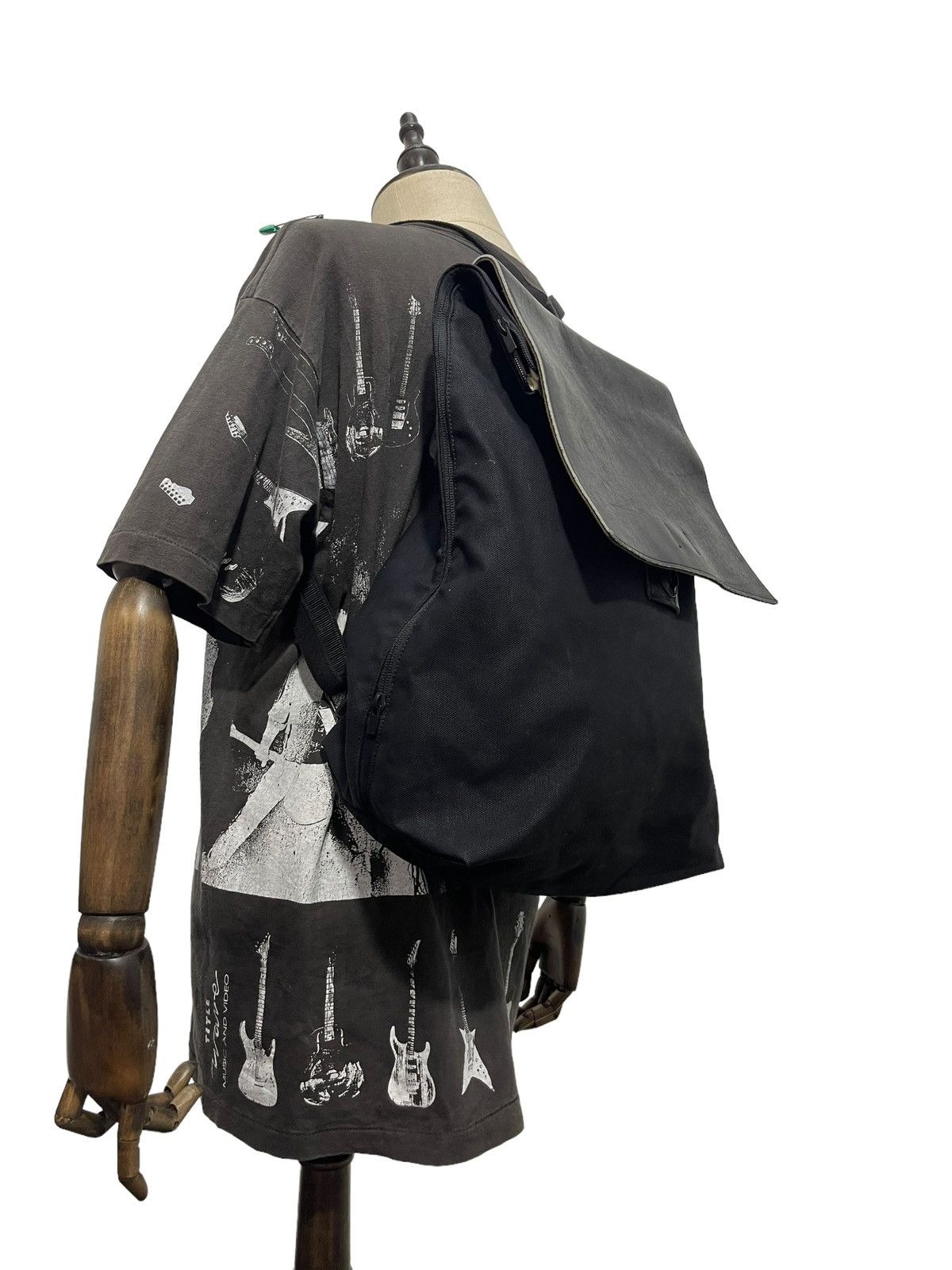 Japanese Brand Rucksack Backpack Unknown Leather Cotton Canvas Bag 3🟩 Size ONE SIZE - 3 Thumbnail