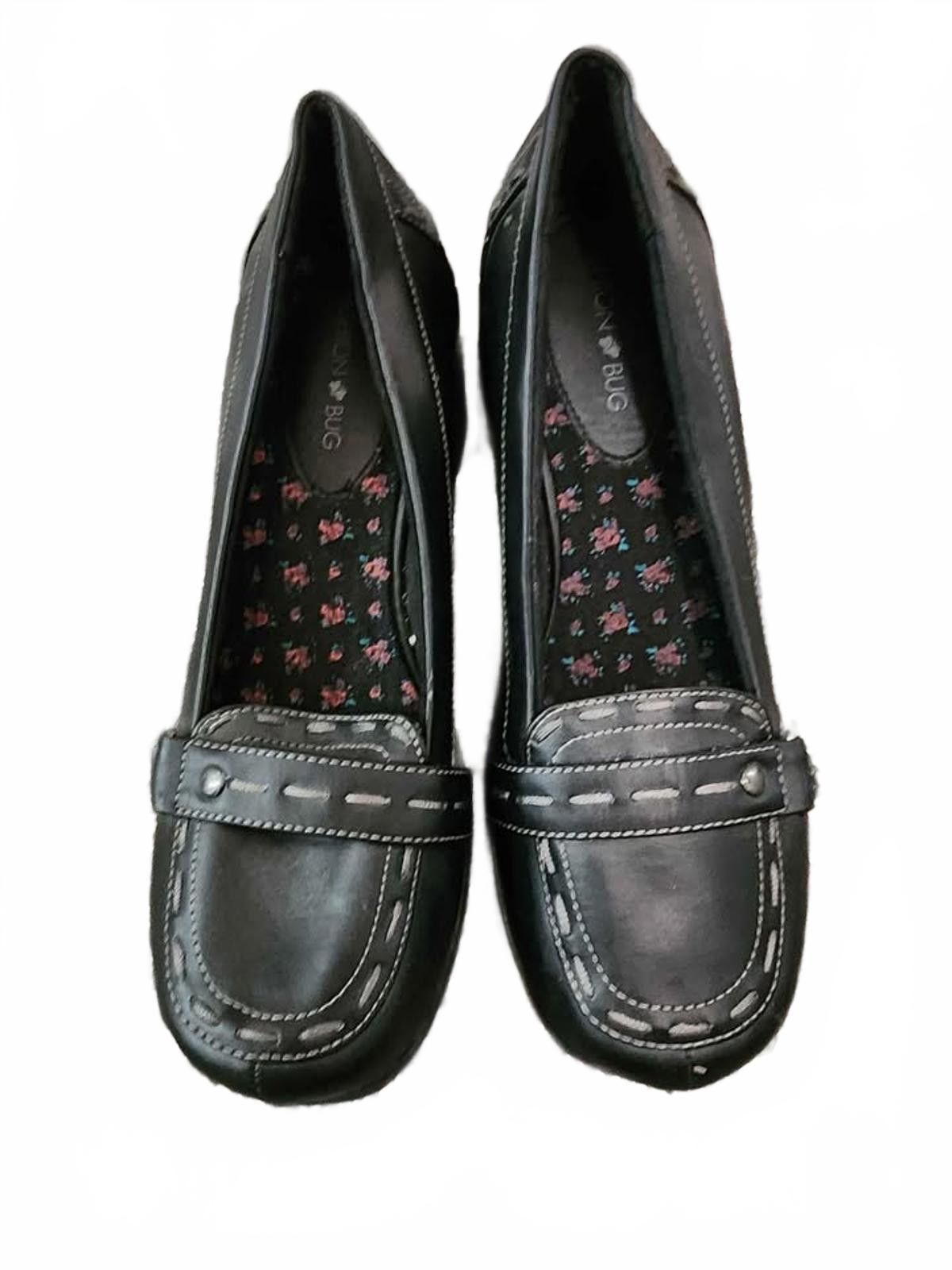 Other Black Low Heel Loafers with Contrast Stitching Size US 9.5 / IT 39.5 - 1 Thumbnail