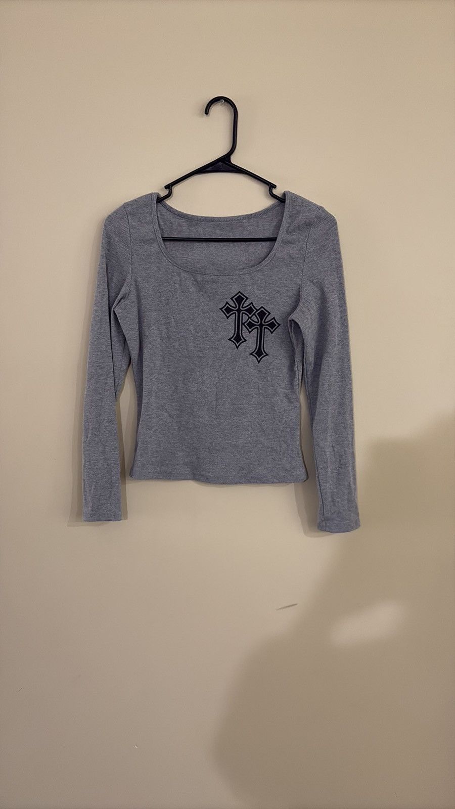 Shein Grey Long Sleeve Chrome Shirt Size L / US 10 / IT 46 - 1 Preview