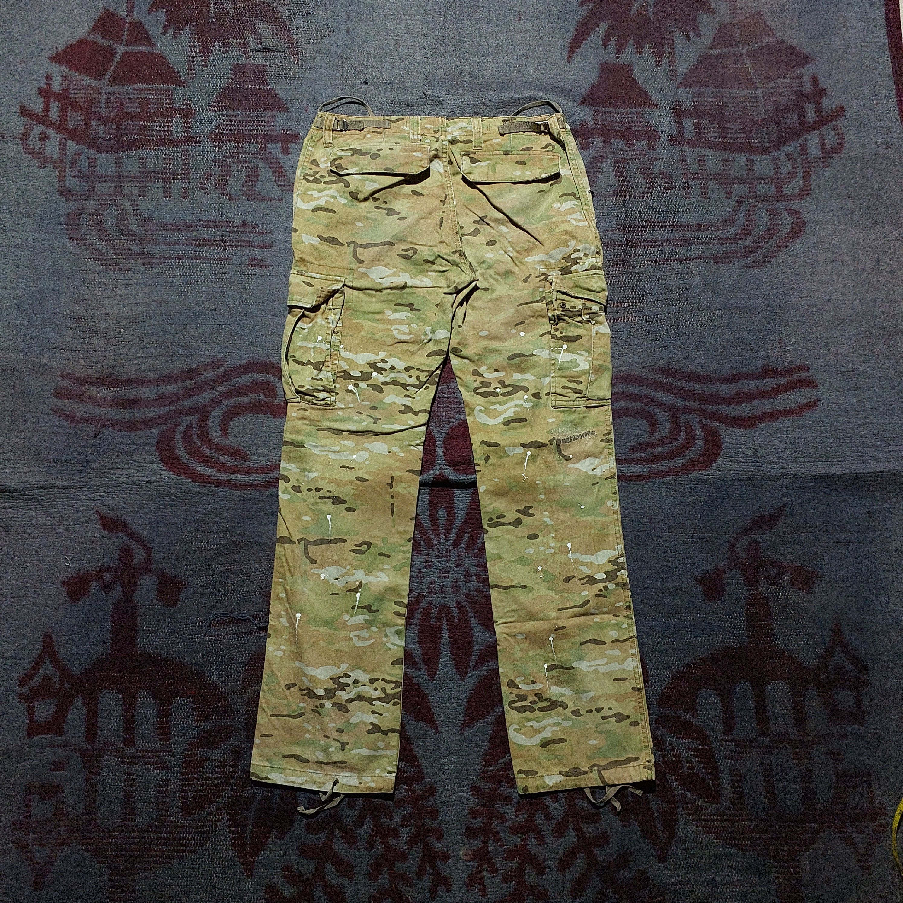 Buzz Rickson's Sophnet Camouflage Paint Splattered Cargo Pants Size US 32 / EU 48 - 3 Thumbnail