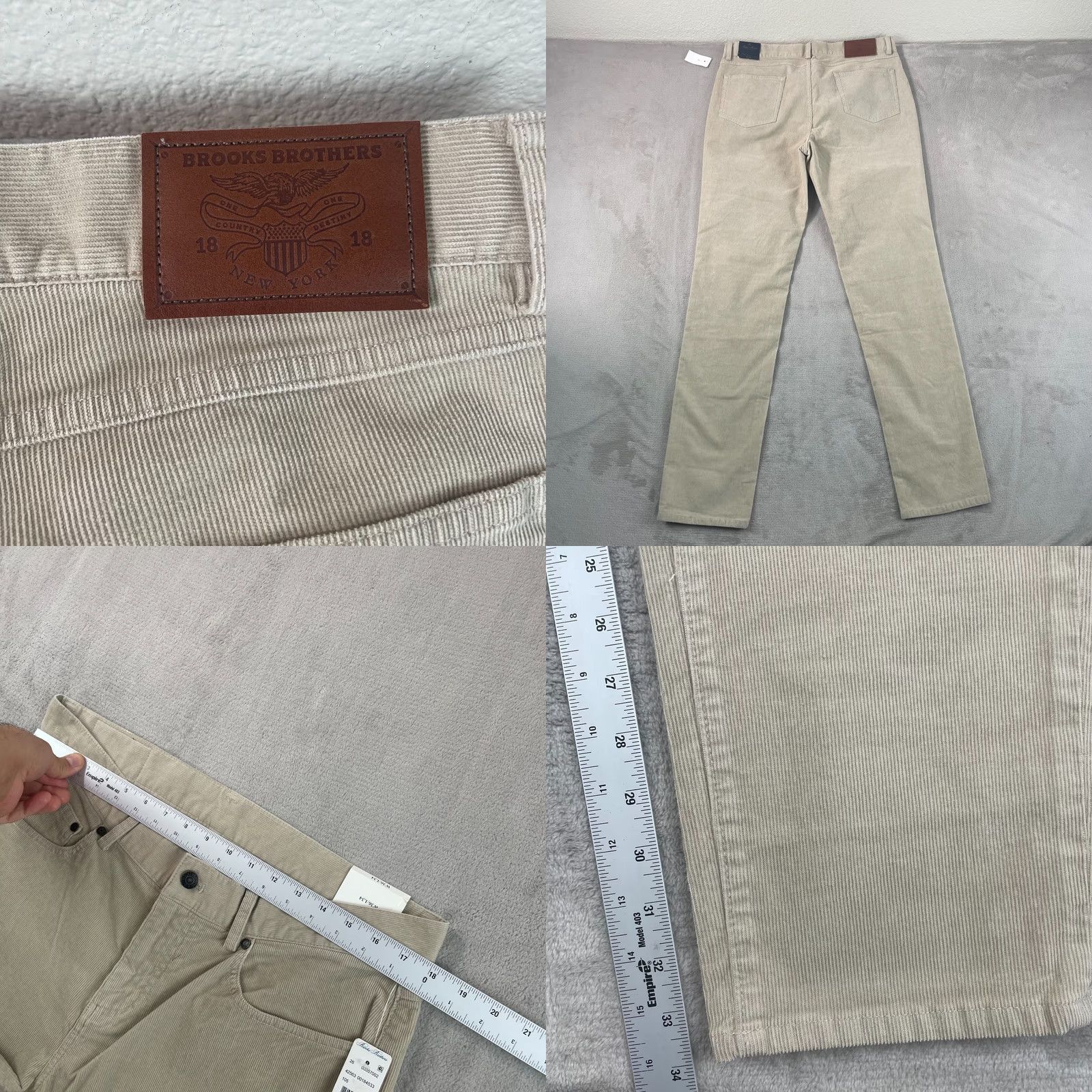 Brooks Brothers Brooks Brothers 5 Pocket Slim Fit Pants 36x34 Corduroy Beige Regular Men Straight Chino NWT Size US 36 / EU 52 - 8 Thumbnail