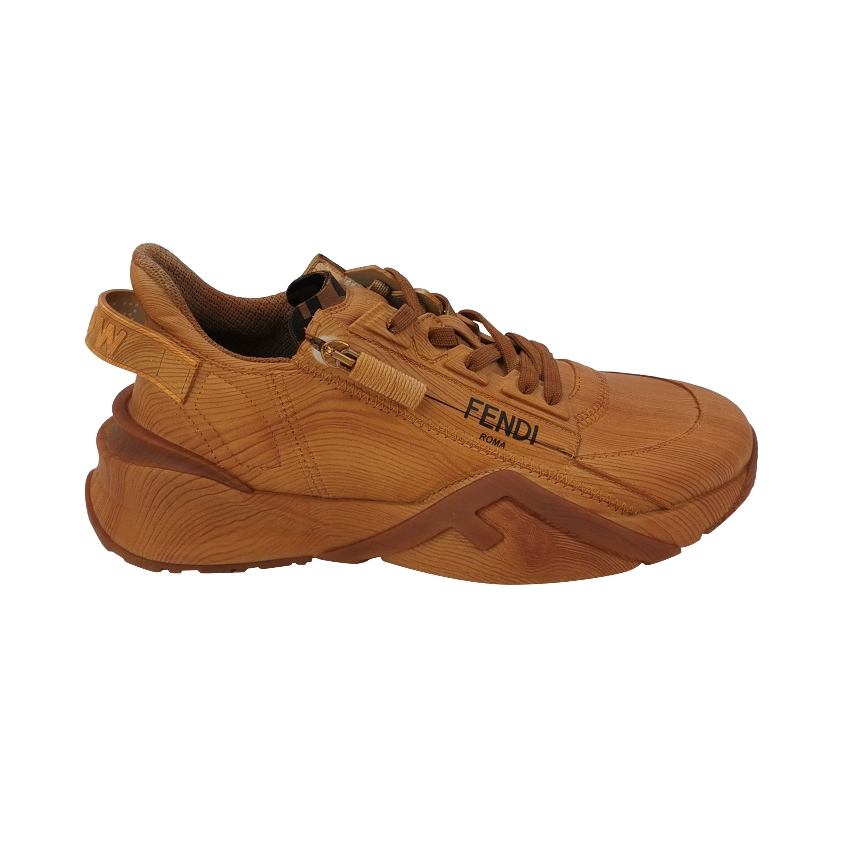 Fendi Fendi Flow Wood Grain Leather Sneakers EU 39 Size US 6 / EU 39 - 1 Thumbnail