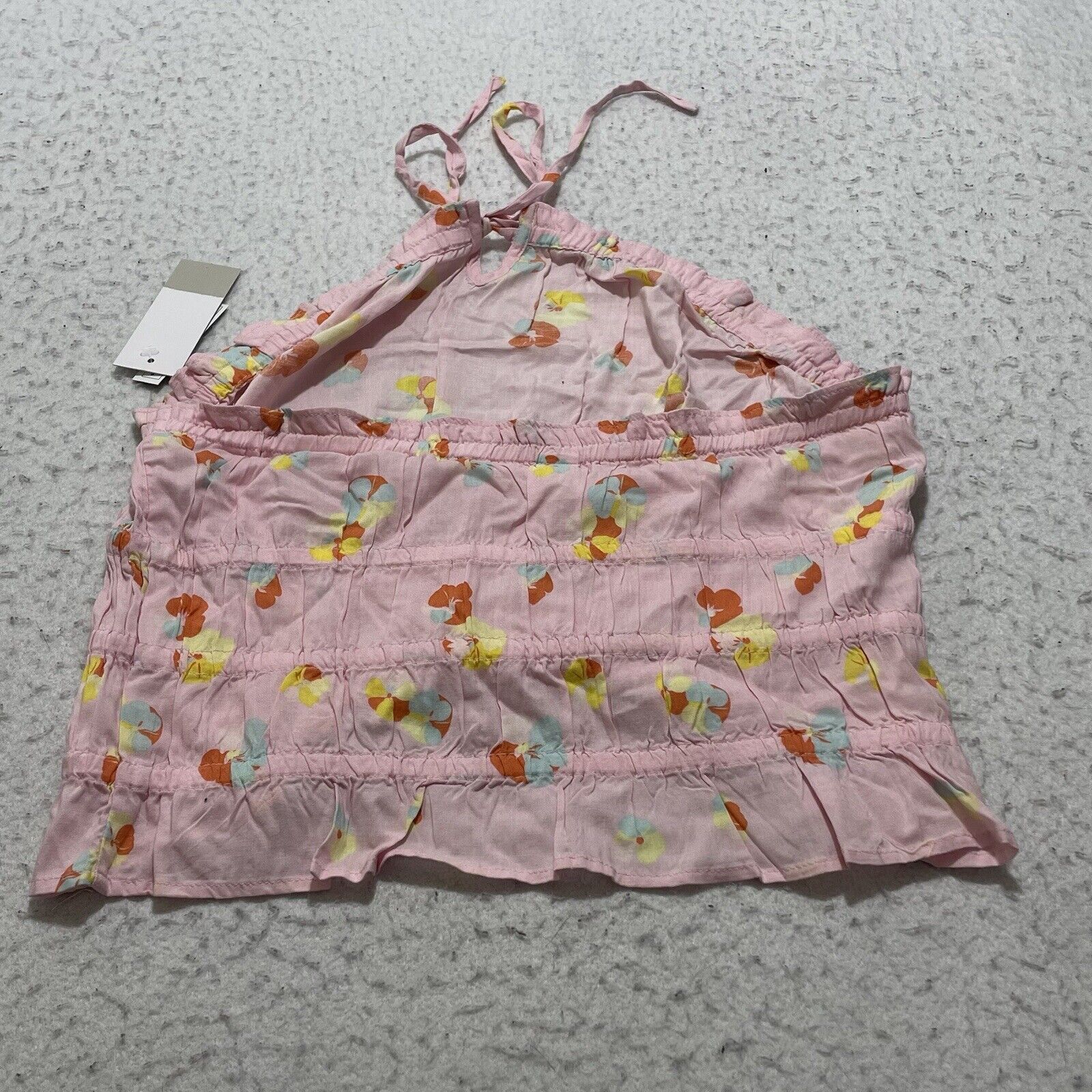 Nordstrom BP Tube Top Pink Multi Textile Floral Smocked Strapless Size M / US 6-8 / IT 42-44 - 8 Thumbnail