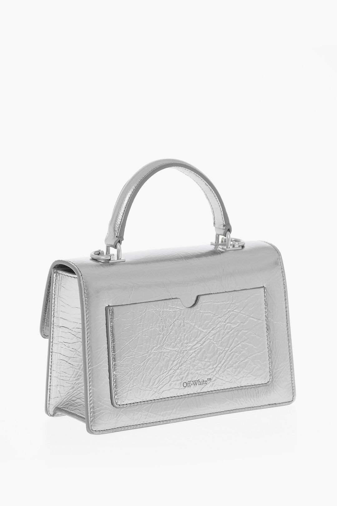 Off-White og1mm1125 Size: OS / Metallic Leather Handbag in Silver Size ONE SIZE - 2 Thumbnail