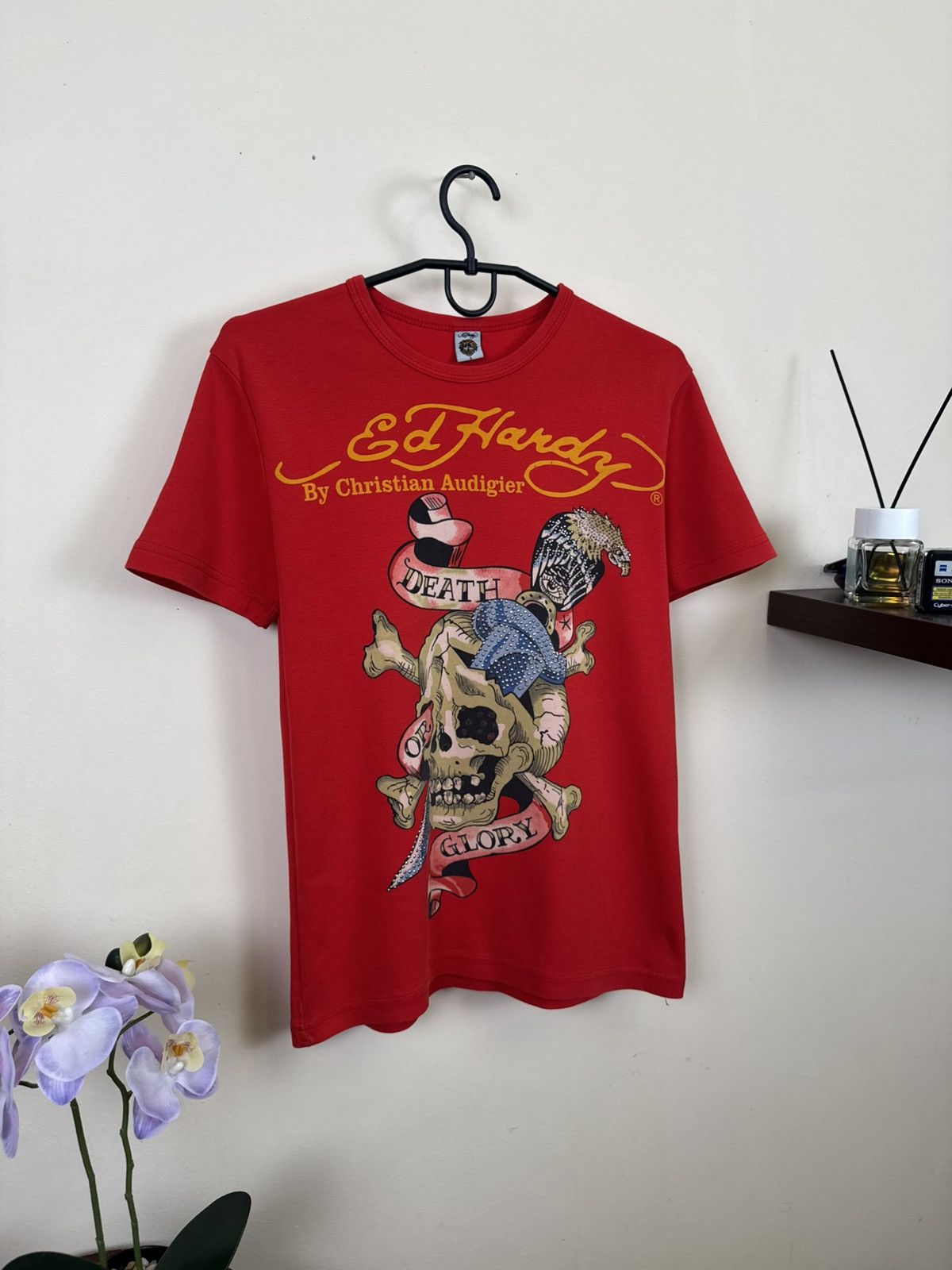 Ed Hardy Vintage Ed Hardy T shirt Women Skull Red Sz S Streetwear Y2K Size S / US 4 / IT 40 - 8 Thumbnail