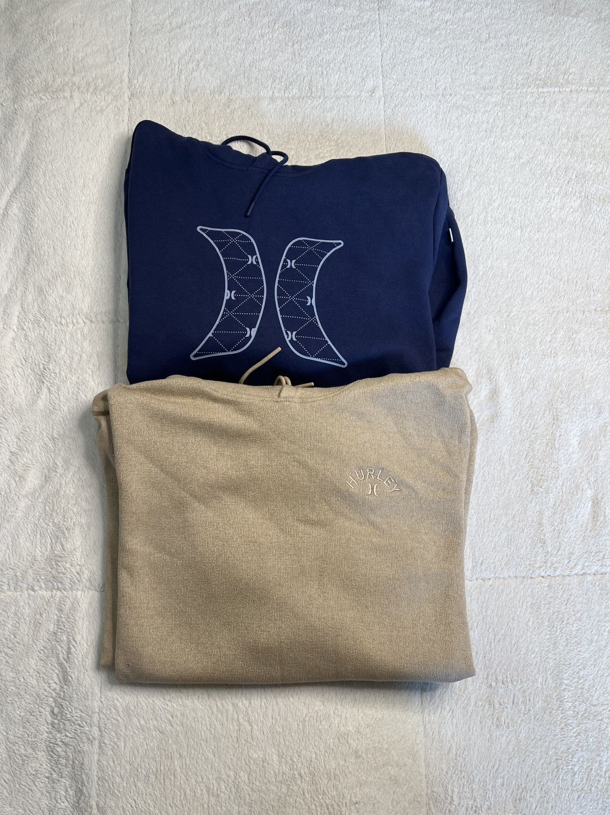 Hurley Hurley Hoodie Pullover Sweatshirt Blue Beige Vintage Vtg Size US XL / EU 56 / 4 - 1 Thumbnail