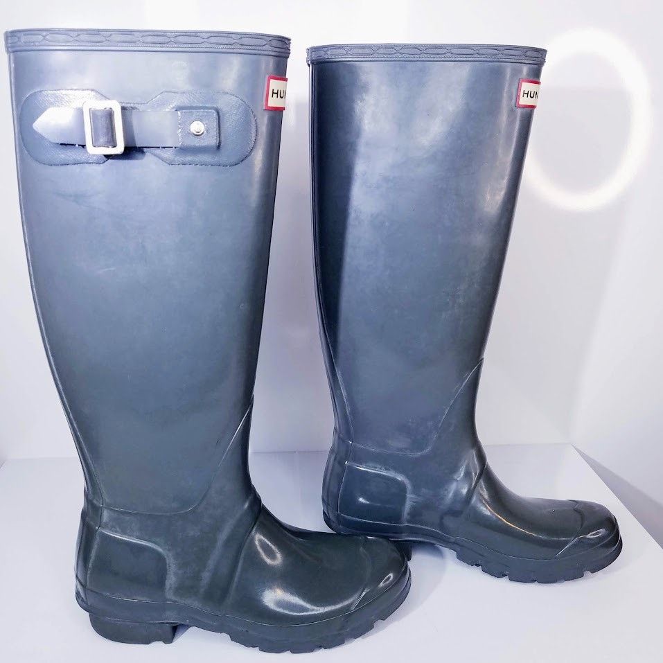 Hunter Women's Original Tall Gloss Rain Boots Green sz 5 EU 35.5 Size US 5 / IT 35 - 2 Thumbnail