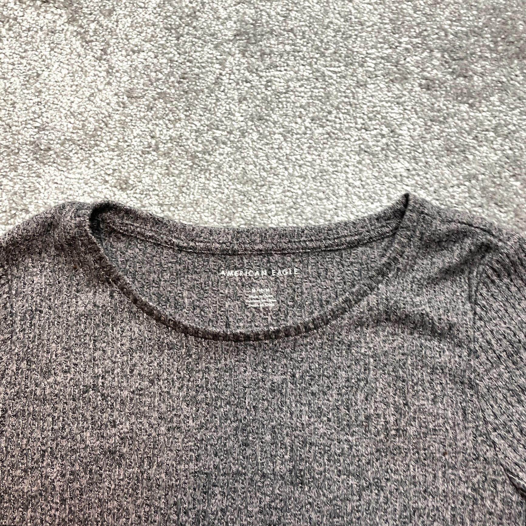 American Eagle Outfitters American Eagle Outfitters Sweatshirt Womens M Gray Pullover Cropped Ribbed Soft Stretch Long Sleeve Round Neck Casual Workwear Size M / US 6-8 / IT 42-44 - 3 Thumbnail