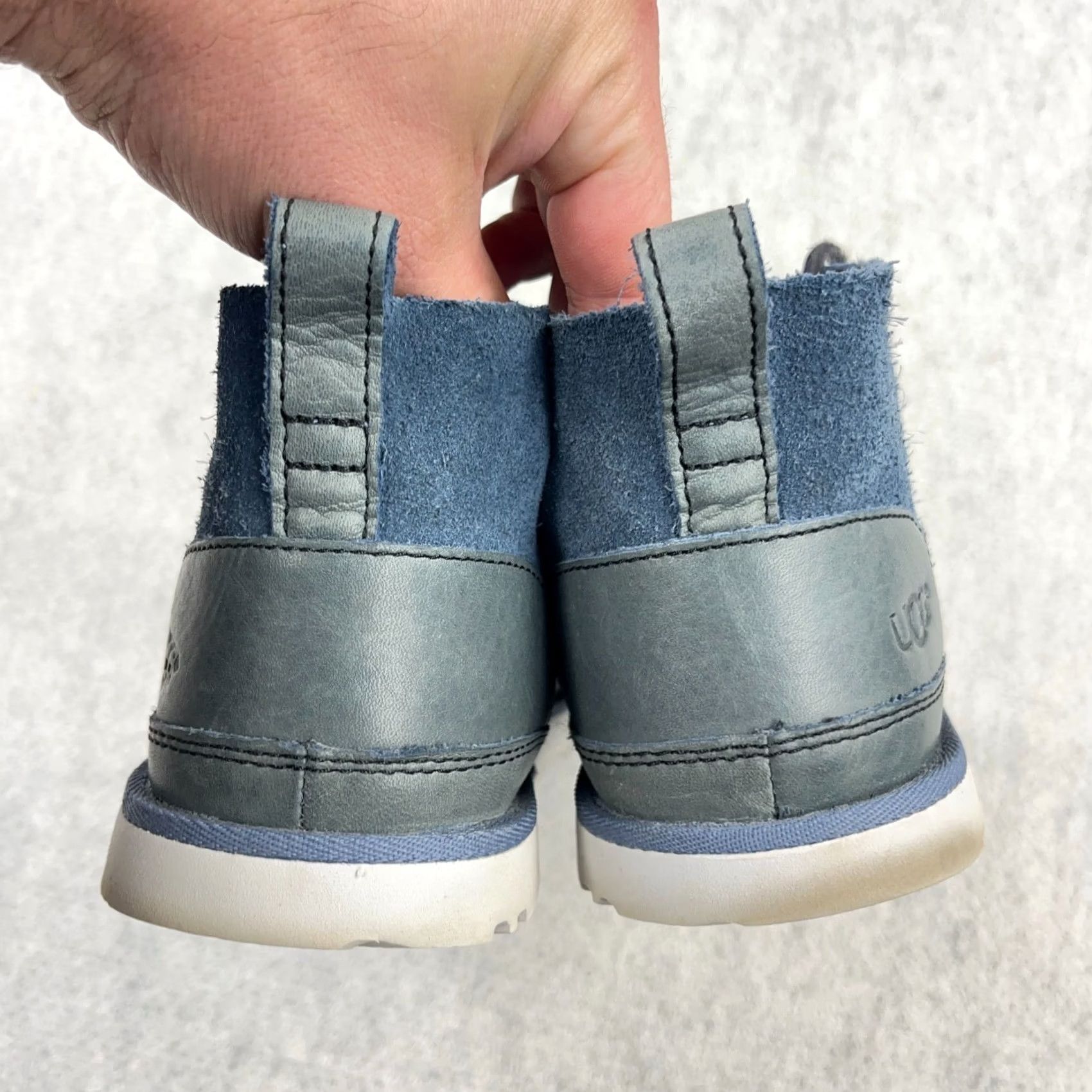 Ugg UGG Neumel Boots Salty Blue Suede Wool Ankle Boots Men Size 8 Knit Logo Casual Fall Winter Chukka Boots Mens Size US 8 / EU 41 - 4 Thumbnail