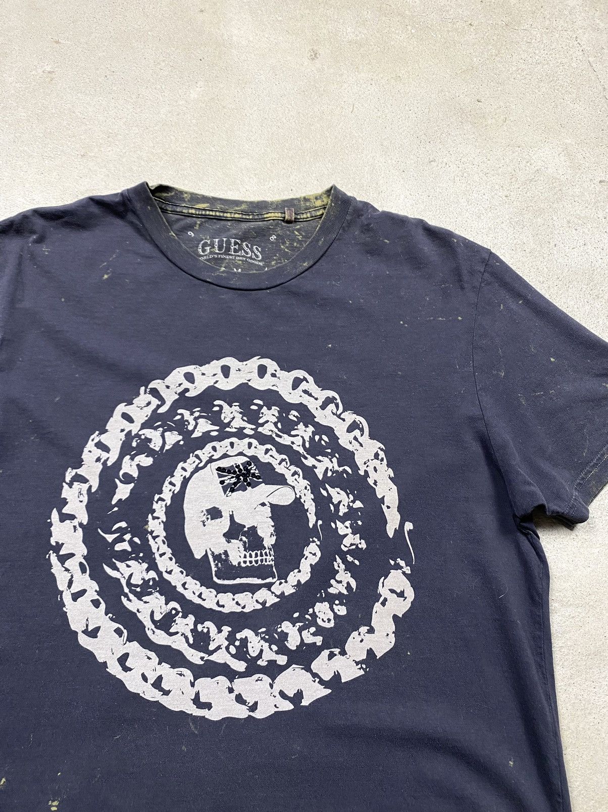 Guess Vintage Guess Scull Chain T Shirt Stonewash Y2K Hype Size US M / EU 48-50 / 2 - 4 Thumbnail