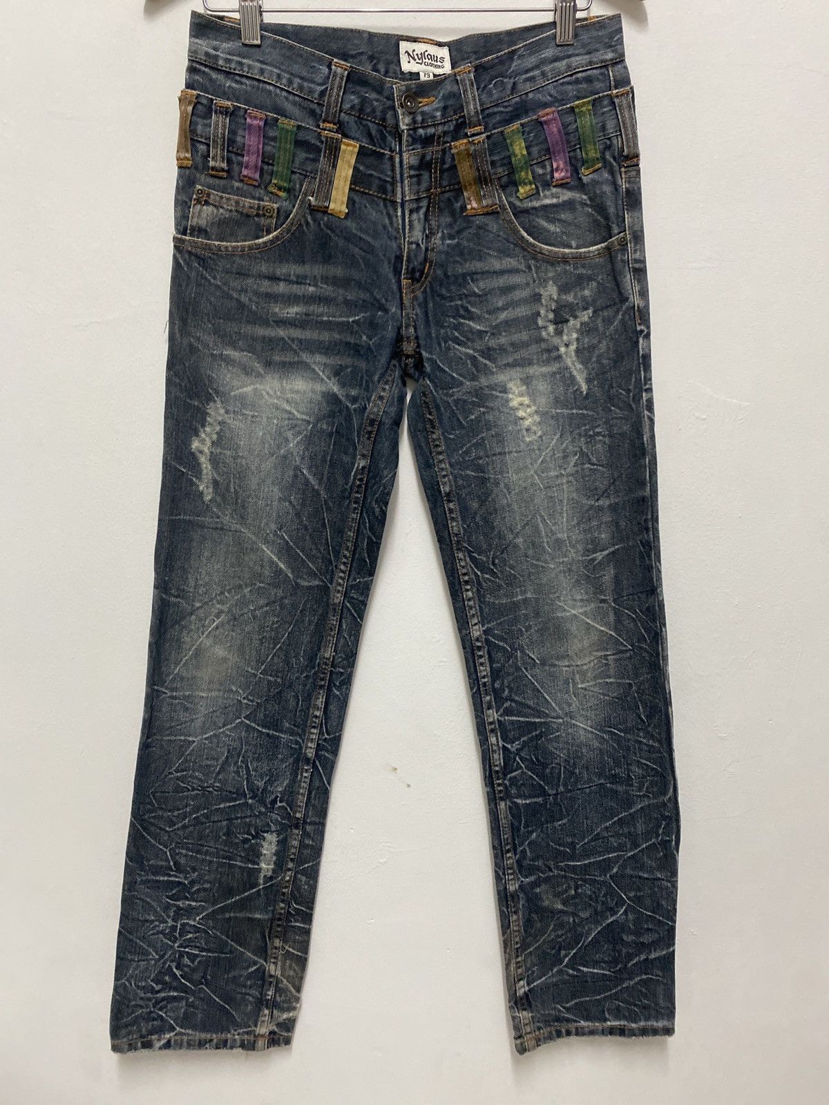 Japanese Brand Nylaus Clothing Vintage Distressed Denim Jeans W30 Size 30 Size US 30 / EU 46 - 1 Thumbnail