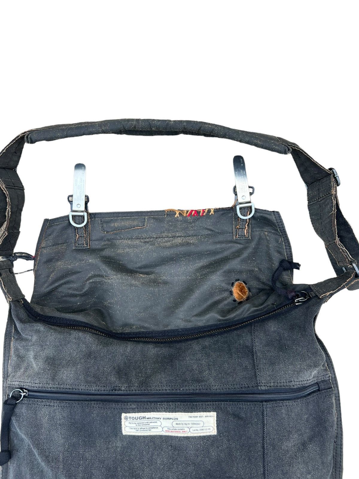 Vintage RARE! Vintage Tough Jeans Military Distress Wax Large Bag Size ONE SIZE - 4 Thumbnail