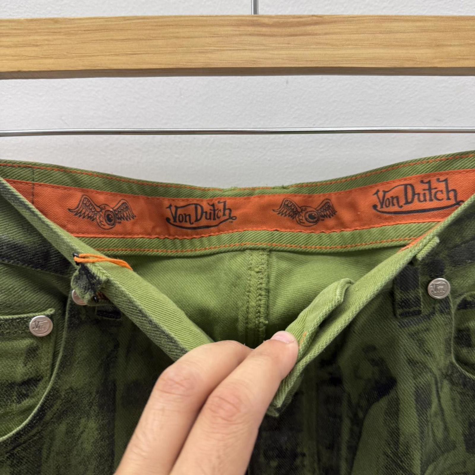 Von Dutch Paris Green Denim Jeans W36 L34 Logo on Back