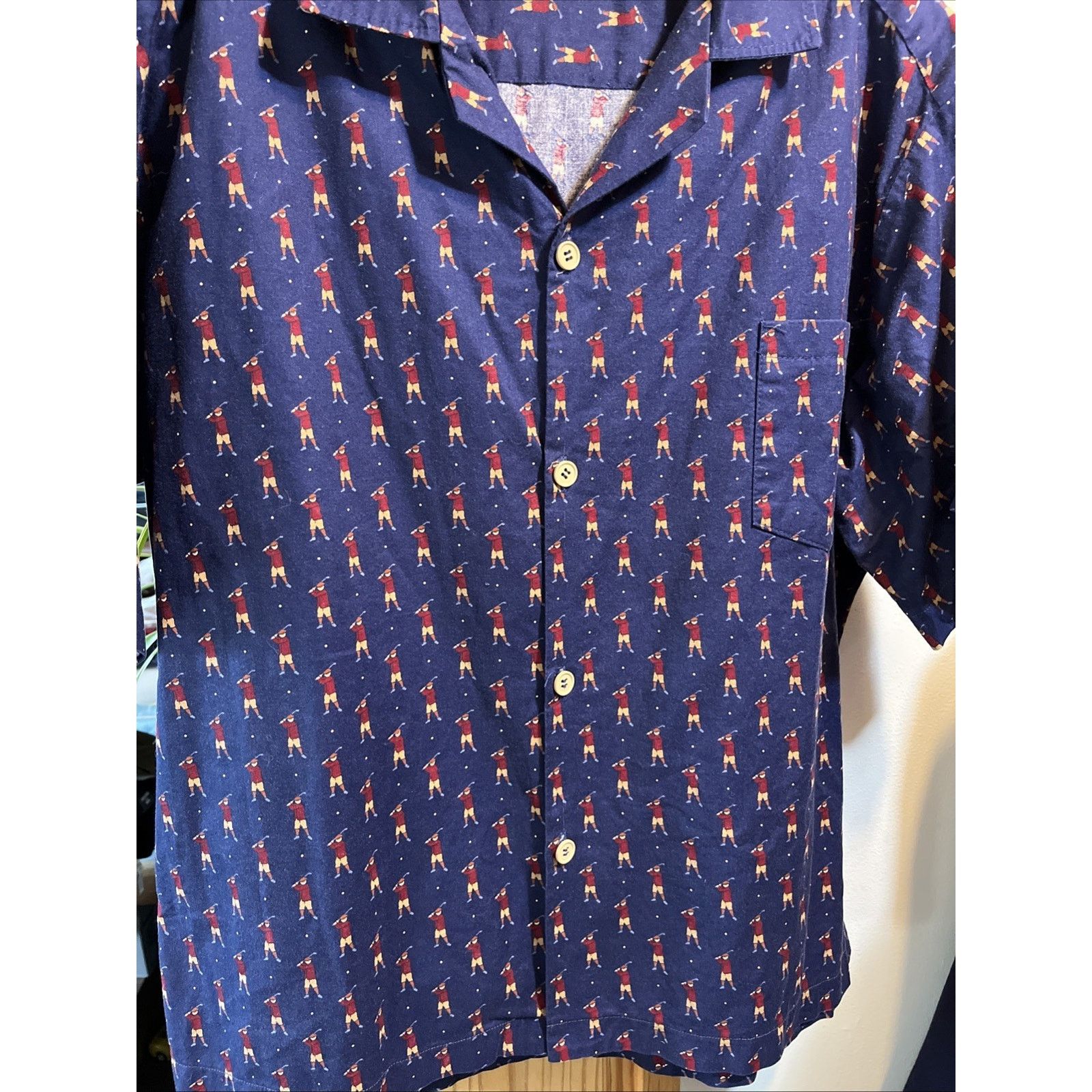 Other Mercedes VTG Men’s XL Navy Short Sleeve Golf Print Cotton Size US XL / EU 56 / 4 - 5 Thumbnail
