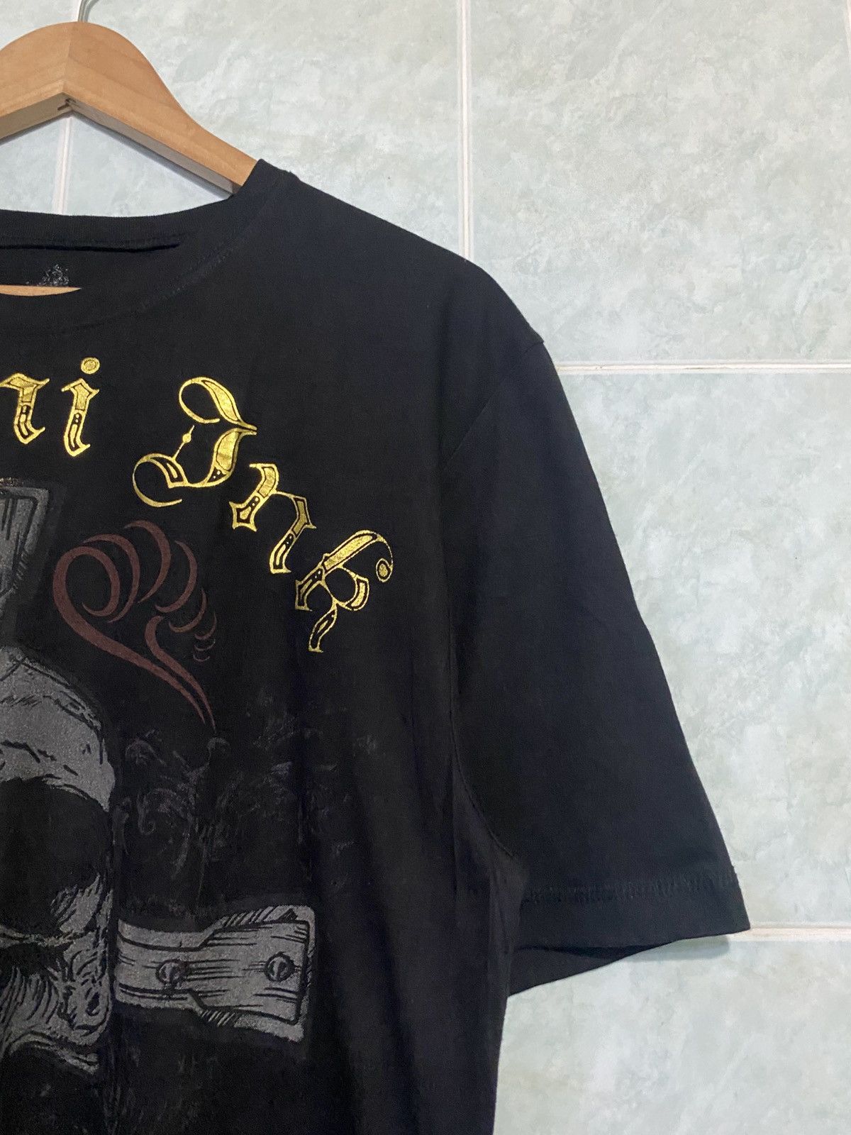 Japanese Brand Miami Ink Skull Big Cross Tattoo Style Tshirt Size US L / EU 52-54 / 3 - 4 Thumbnail